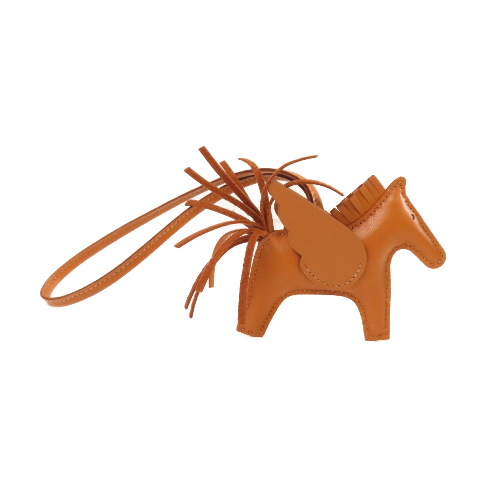 HERMES Swift皮革Rodeo Pegase PM Charm掛飾Gold經典駝色