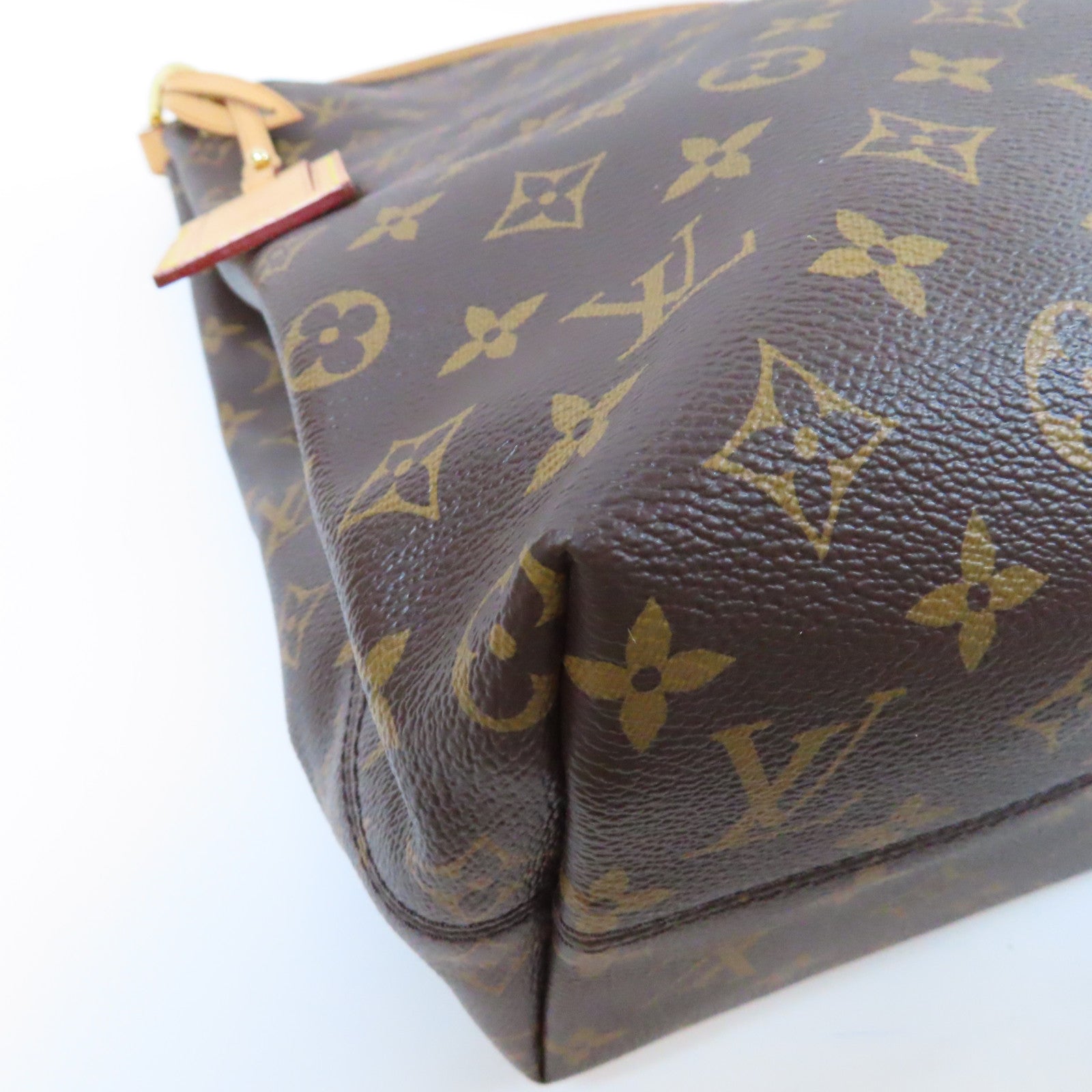 LOUIS VUITTON Monogram Delightful MM金扣肩背袋啡色
