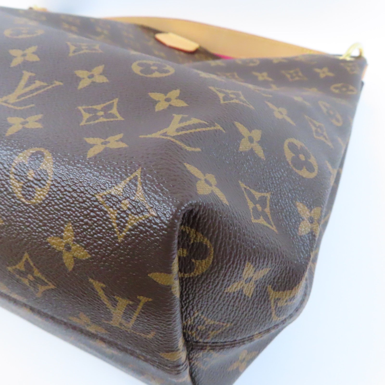LOUIS VUITTON Monogram Delightful MM金扣肩背袋啡色