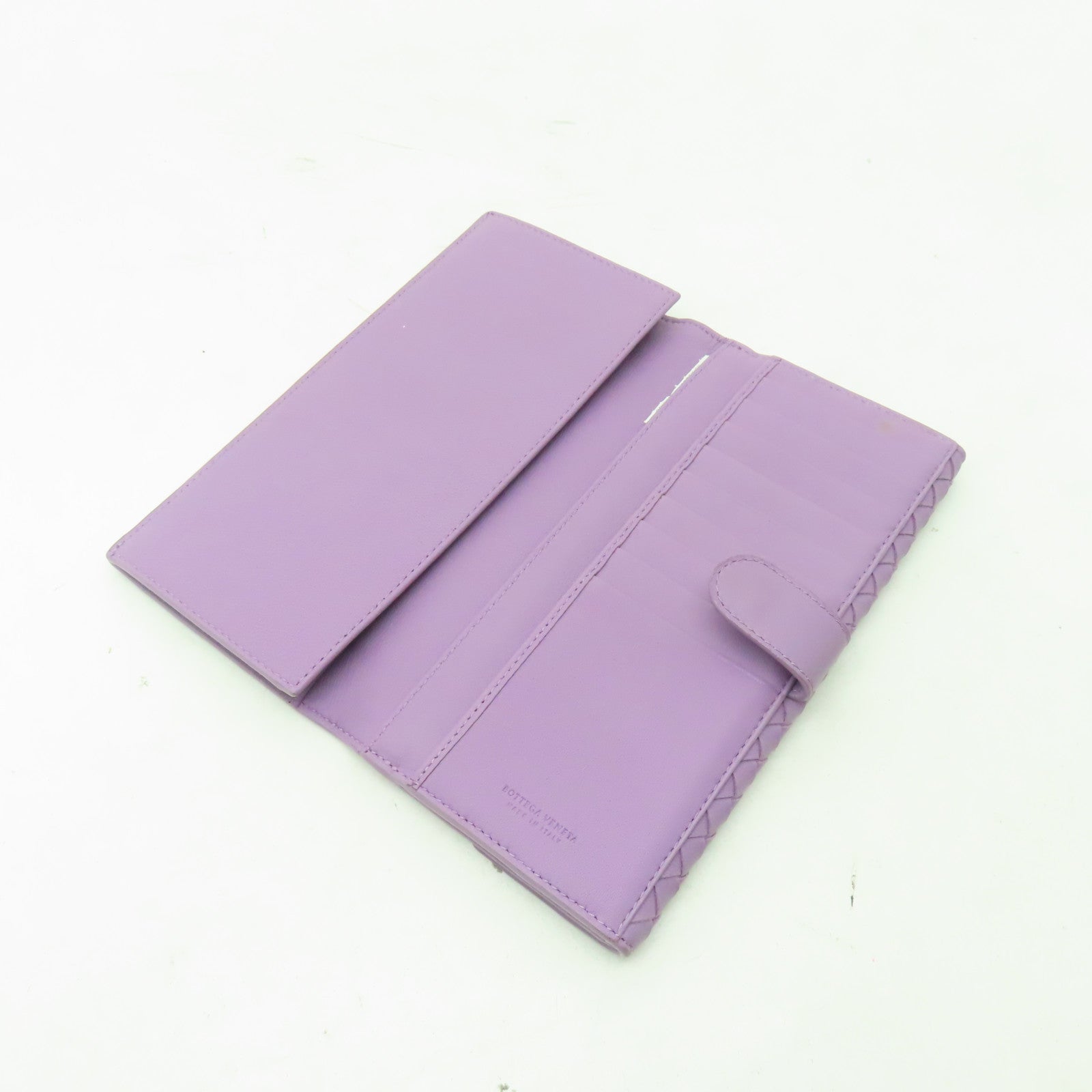 BOTTEGA VENETA 織紋皮革Long wallet長錢包紫色