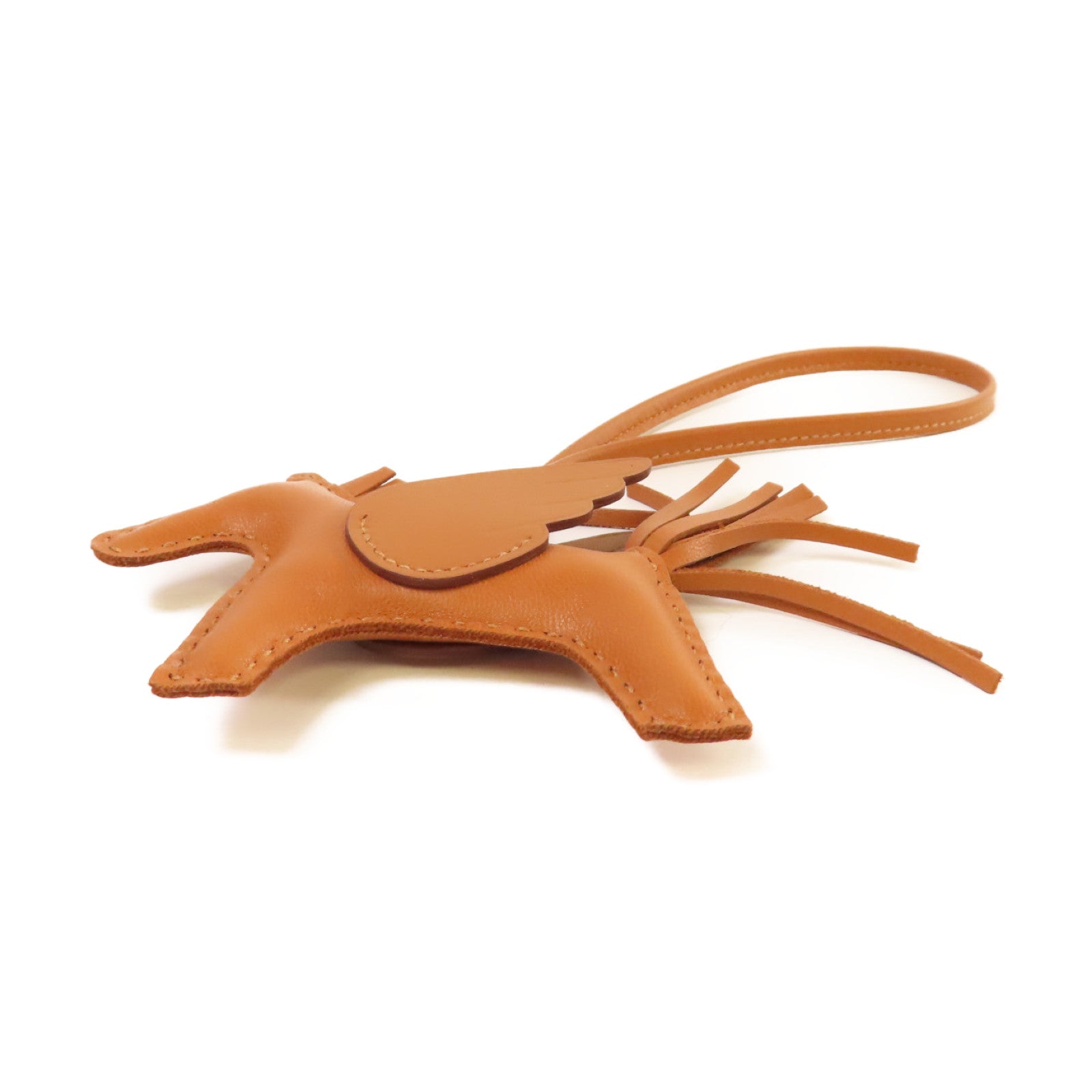HERMES Swift皮革Rodeo Pegase PM Charm掛飾Gold經典駝色