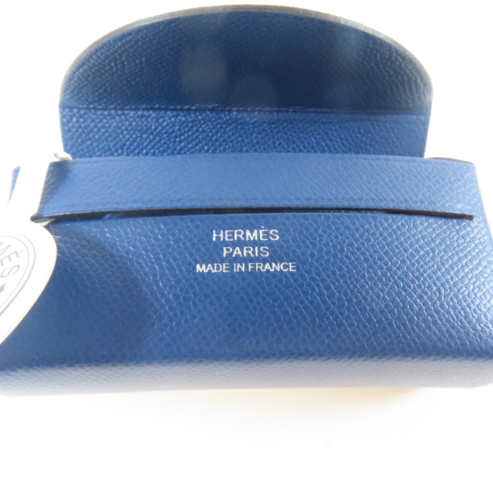 HERMES 牛皮皮革Lipstick Case口紅盒深藍色