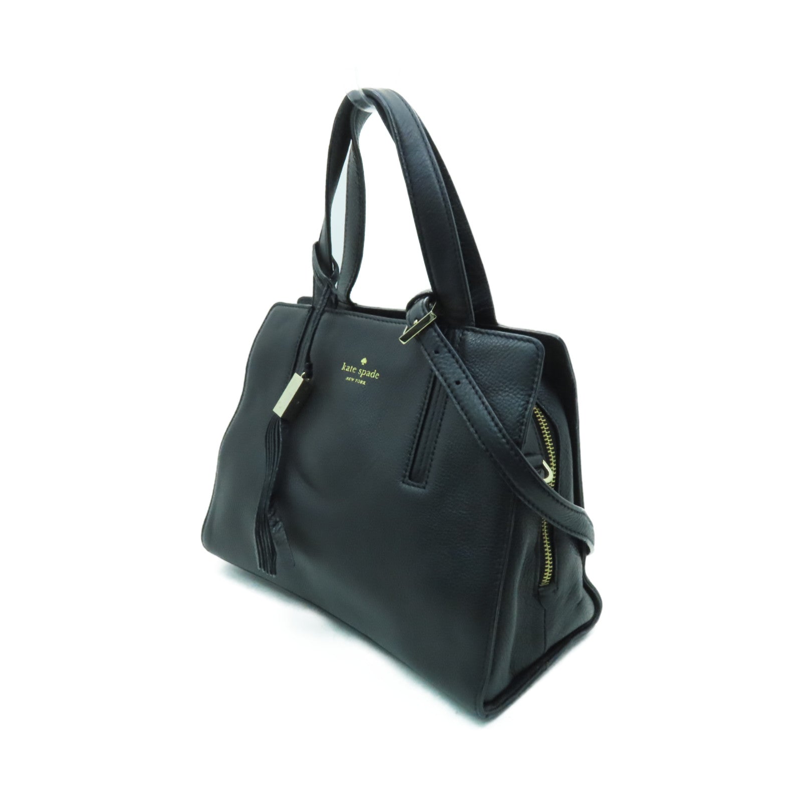 Kate Spade 牛皮皮革2way Shoulder Bag金扣手挽肩背兩用袋黒色