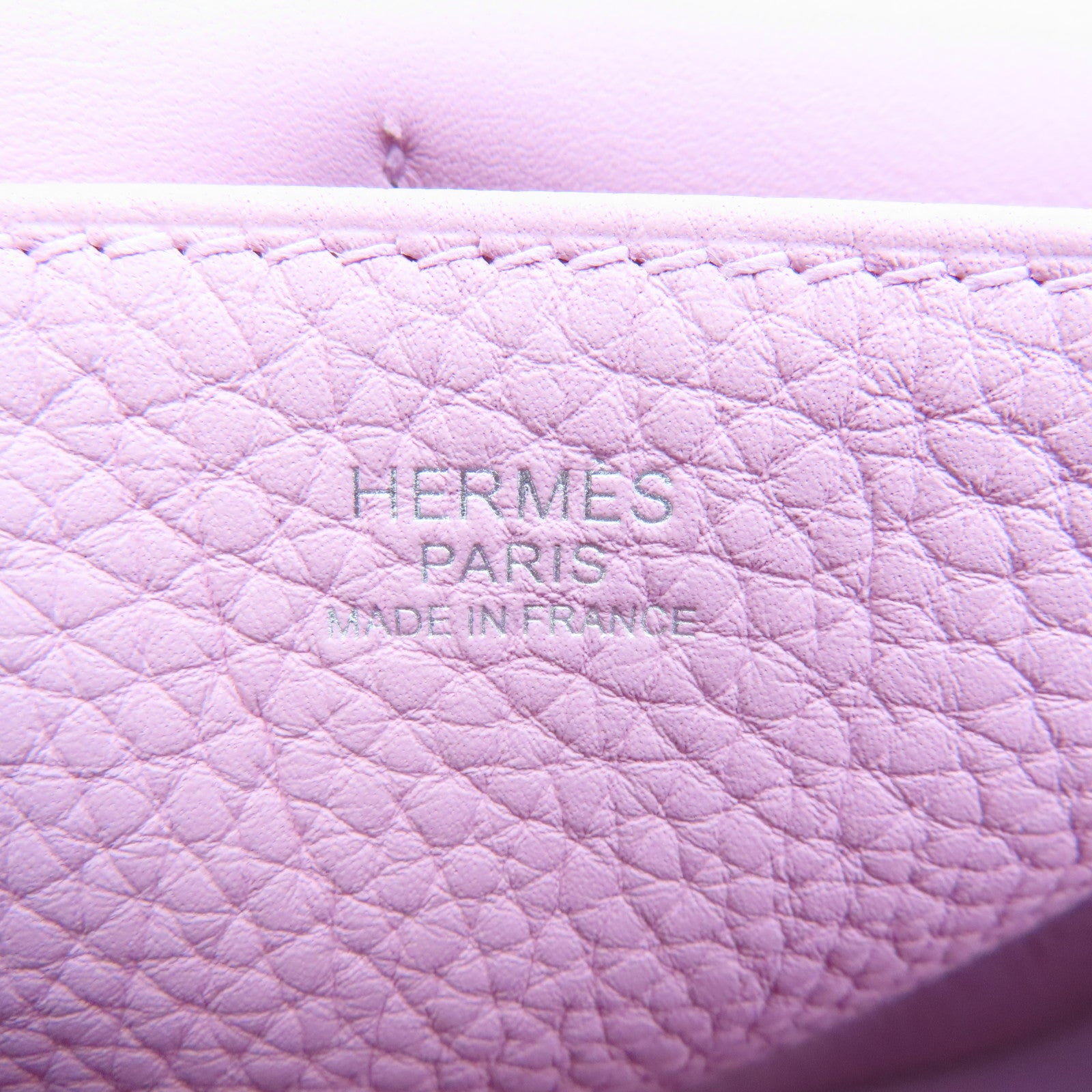 HERMES Clemence皮革Halzan 25銀扣手挽肩背兩用袋Mauve Sylvestre錦葵紫色