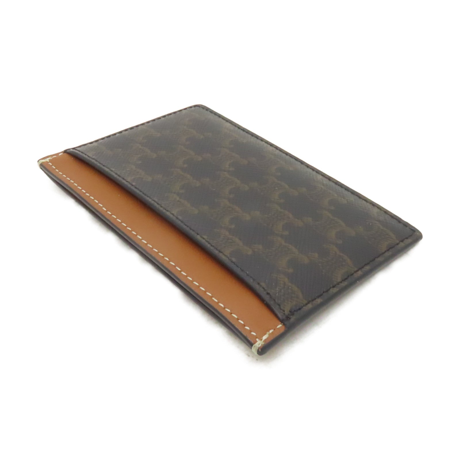 CELINE 塗層帆布Card Case卡片套棕色