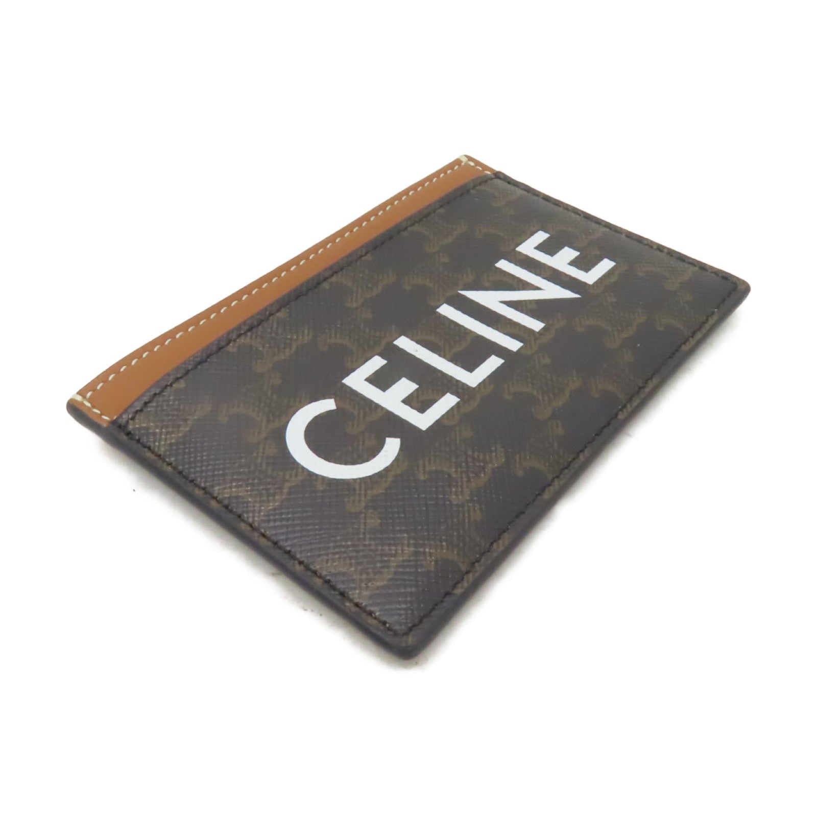 CELINE 塗層帆布Card Case卡片套棕色