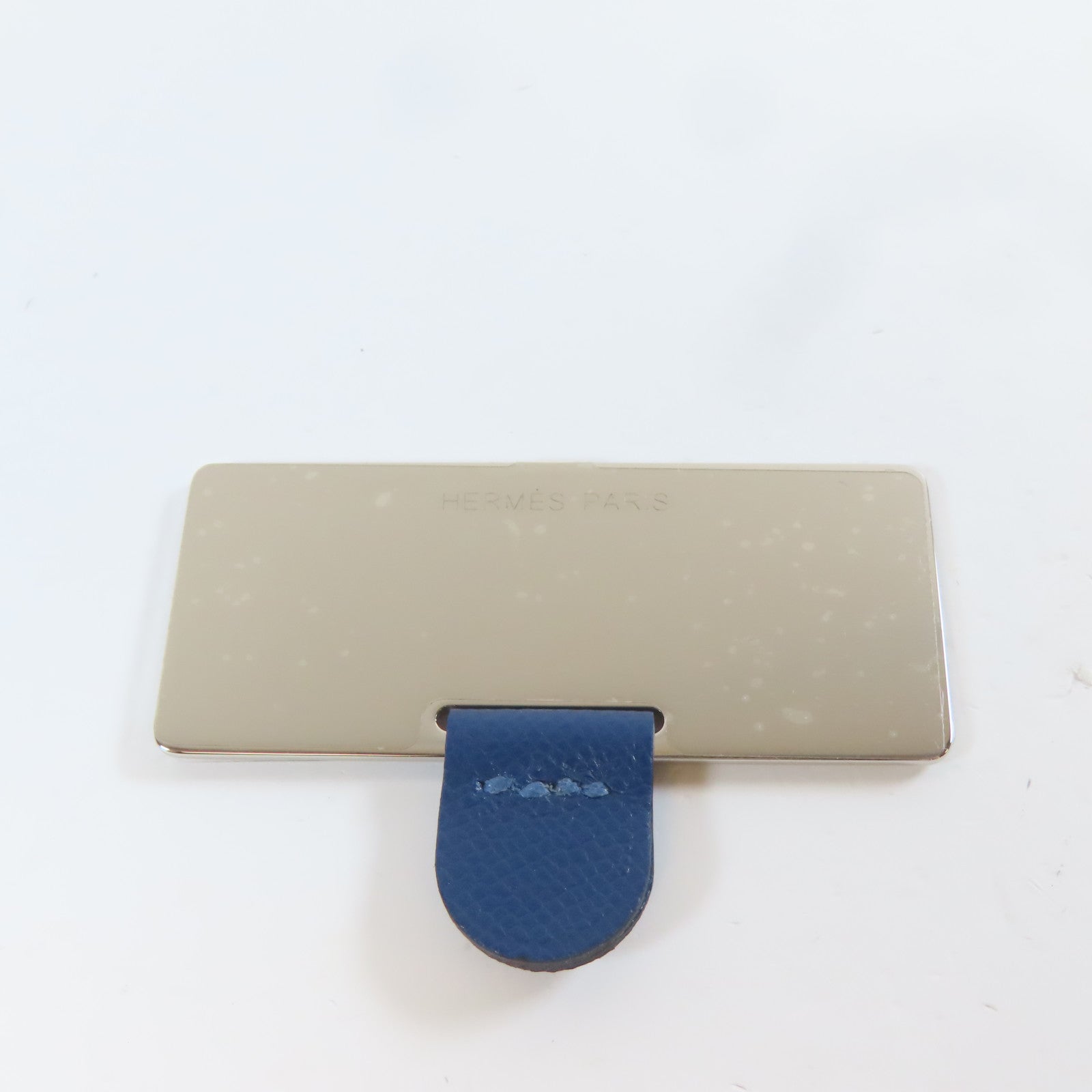 HERMES 牛皮皮革Lipstick Case口紅盒深藍色
