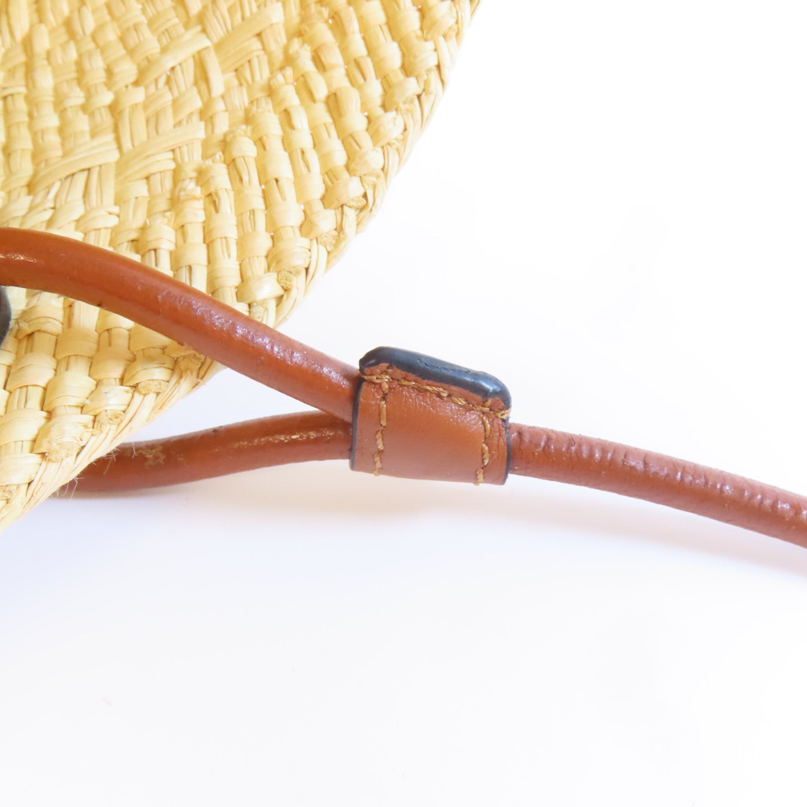 LOEWE 藤料Anagram Basket Bag手挽袋米色/啡色