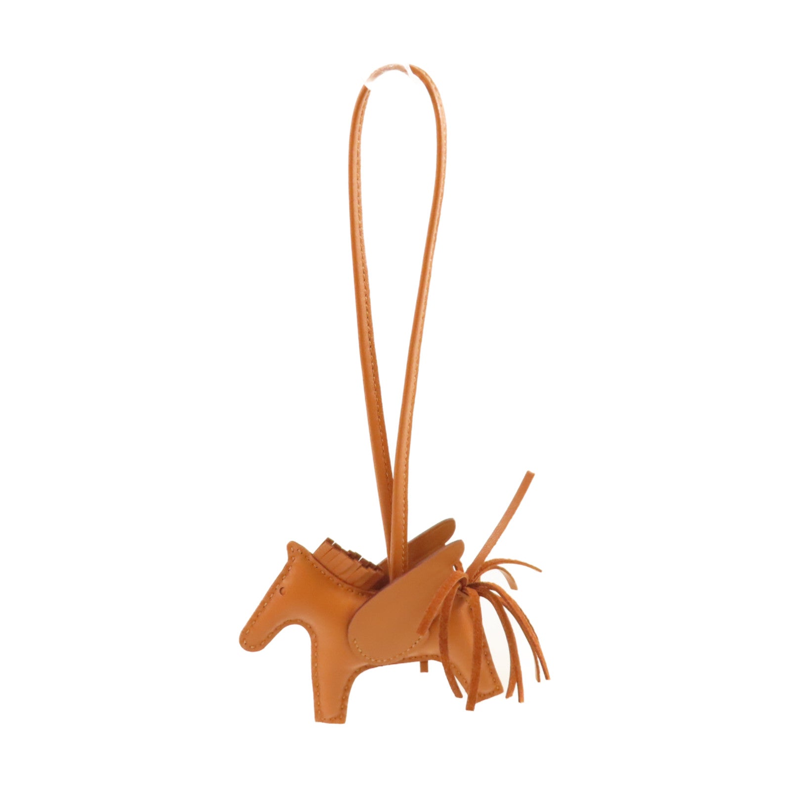 HERMES Swift皮革Rodeo Pegase PM Charm掛飾Gold經典駝色