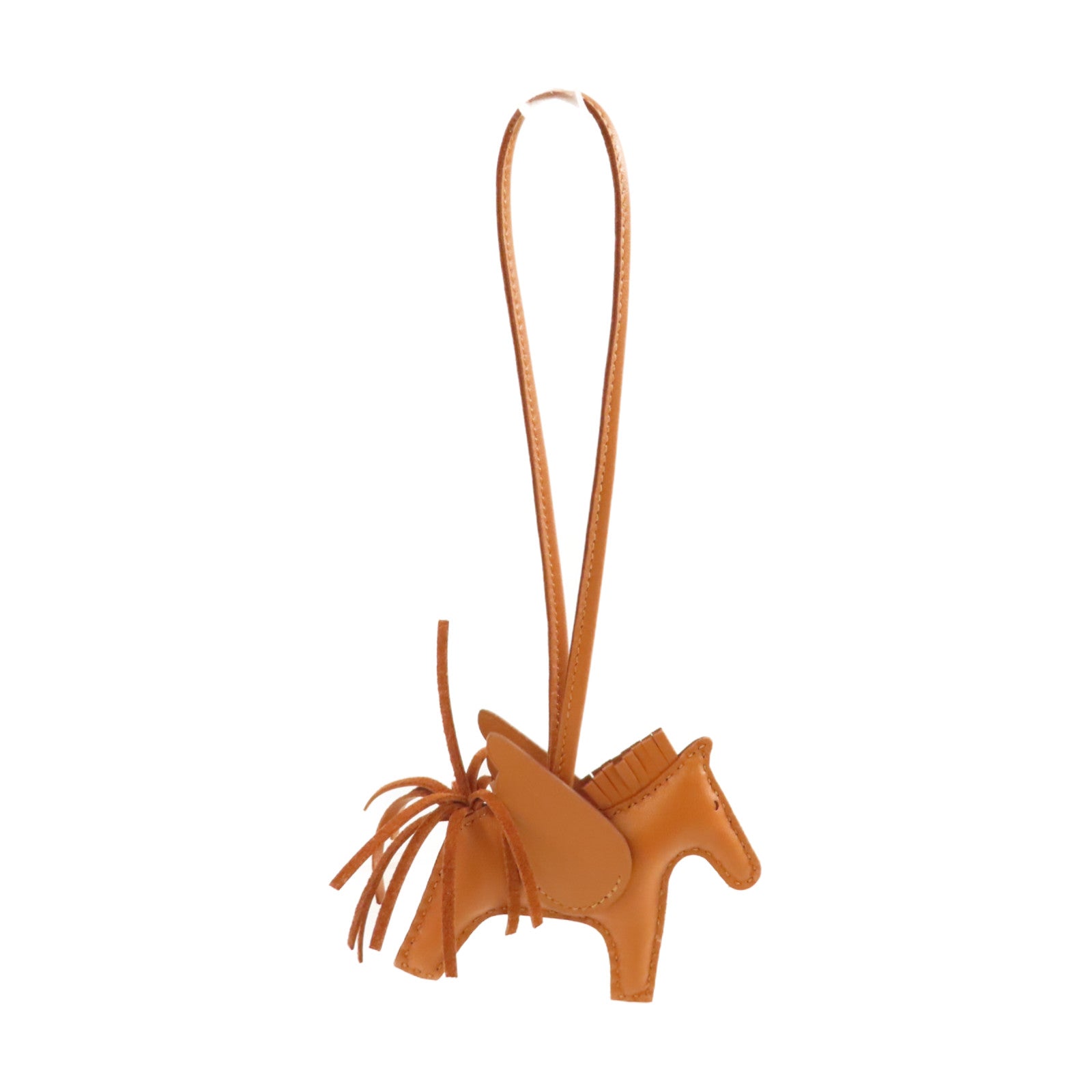 HERMES Swift皮革Rodeo Pegase PM Charm掛飾Gold經典駝色
