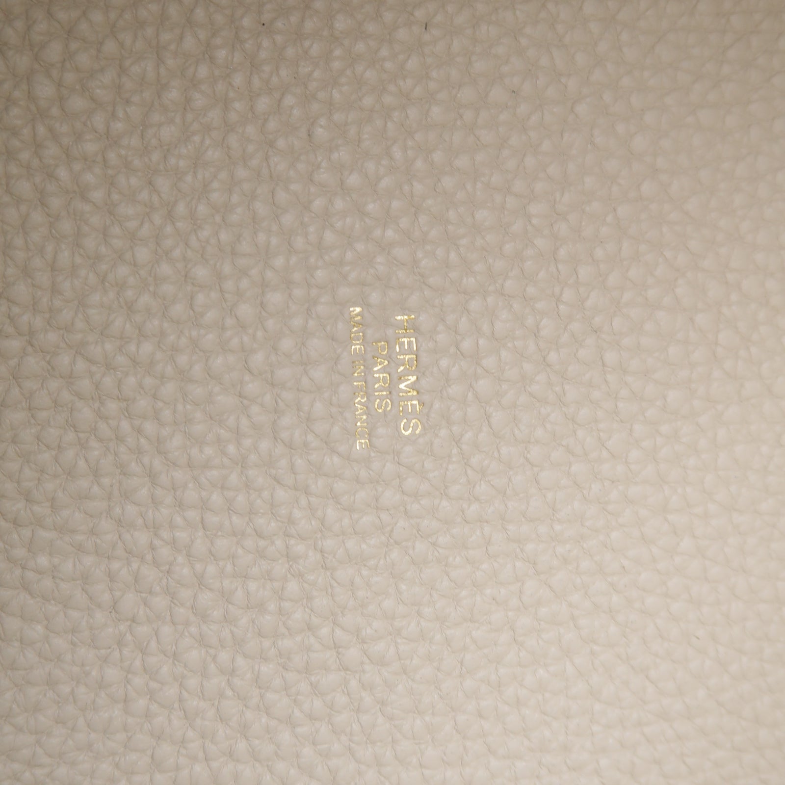 HERMES Clemence皮革Picotin MM金扣手挽袋Craie白色