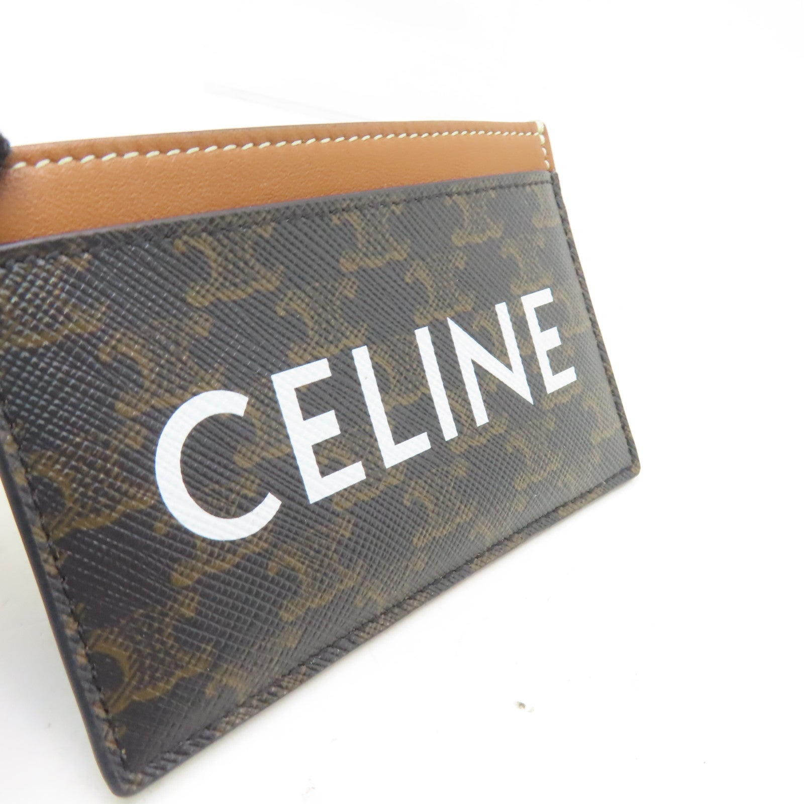 CELINE 塗層帆布Card Case卡片套棕色