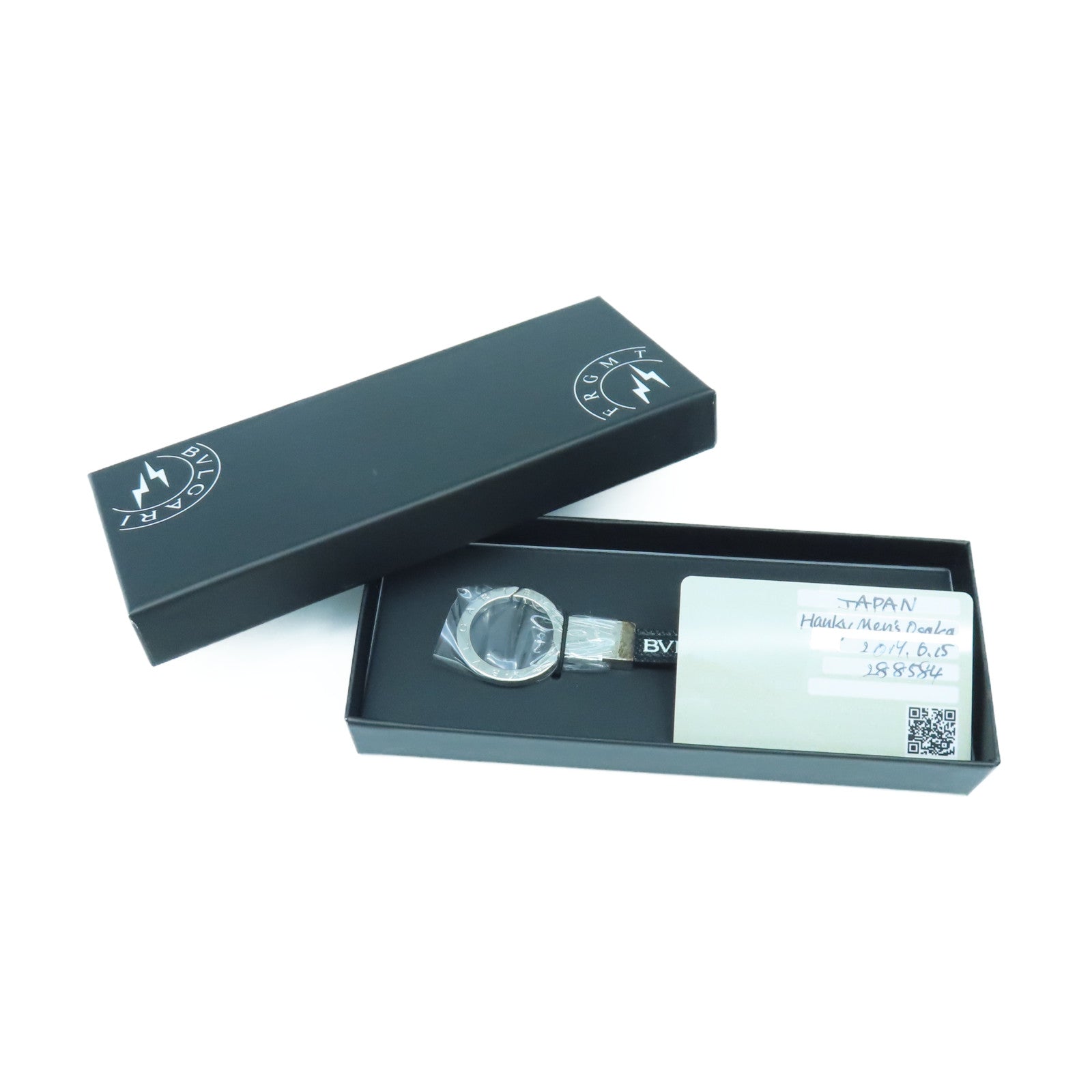 BVLGARI 【激減優惠】不鏽鋼Fragment Key Ring銀扣鎖匙扣銀色/黑色