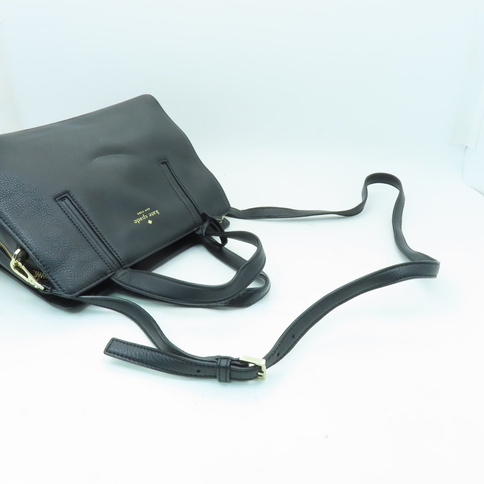 Kate Spade 牛皮皮革2way Shoulder Bag金扣手挽肩背兩用袋黒色