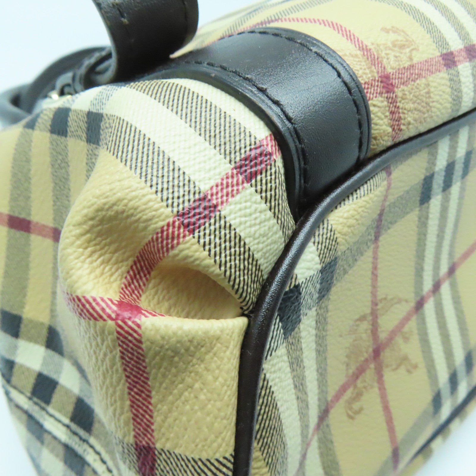 BURBERRY 涂层皮革2way Shoulder Bag金扣手挽肩背两用袋米色啡色