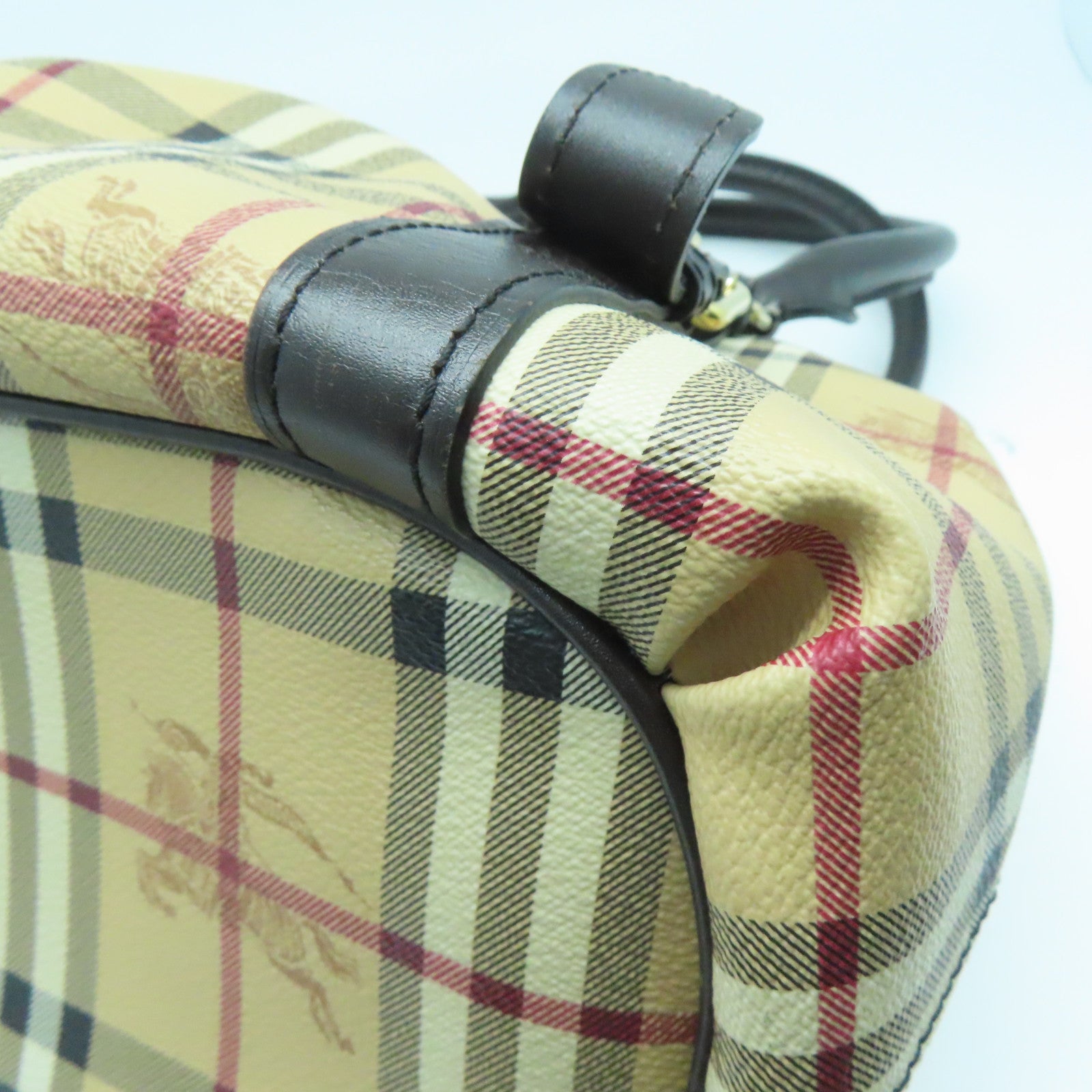 BURBERRY 涂层皮革2way Shoulder Bag金扣手挽肩背两用袋米色啡色