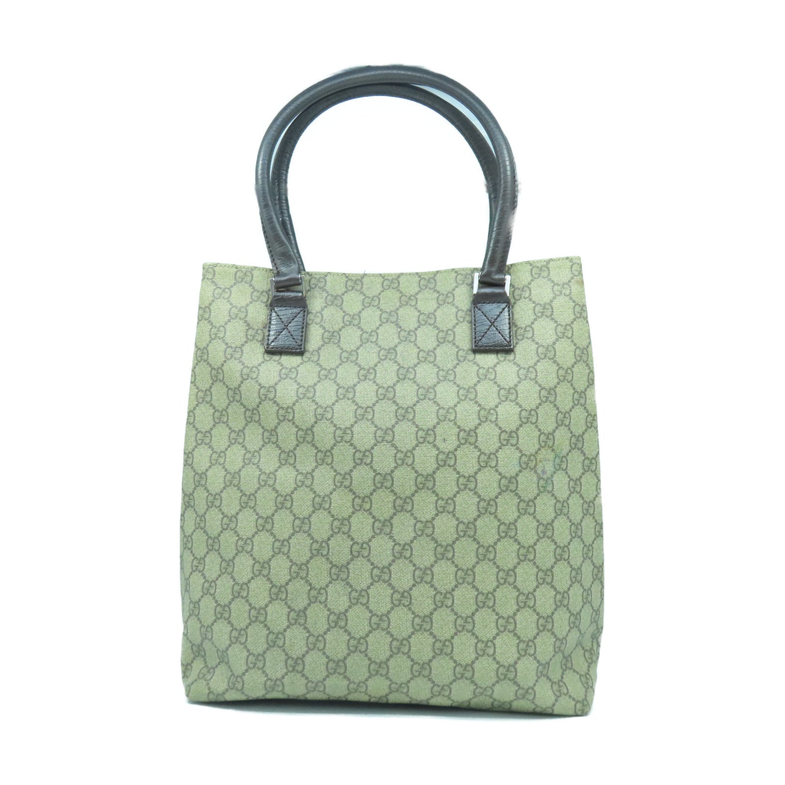 GUCCI 塗層帆布Hand Bag銀扣肩背袋啡色