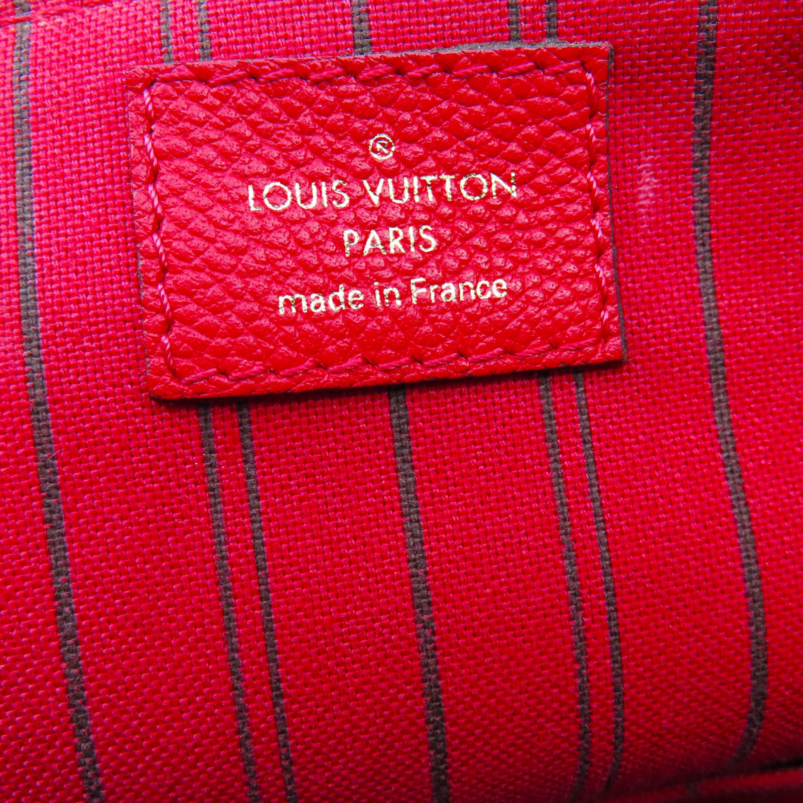 LOUIS VUITTON Monogram Empreinte Bastille MM金扣手挽肩背兩用袋紅色