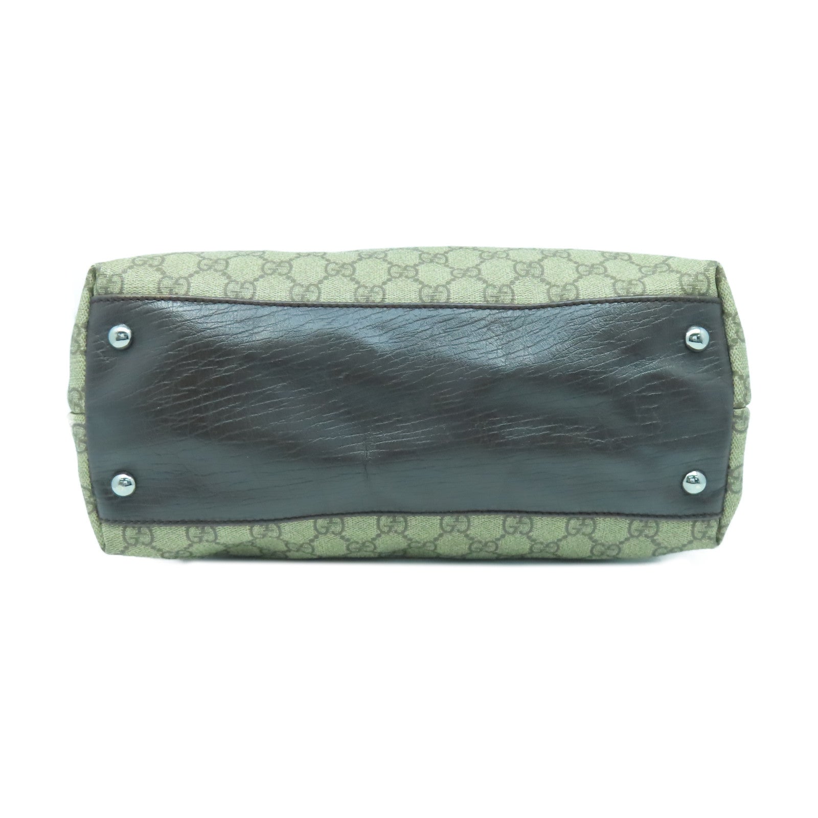 GUCCI 塗層帆布Hand Bag銀扣肩背袋啡色