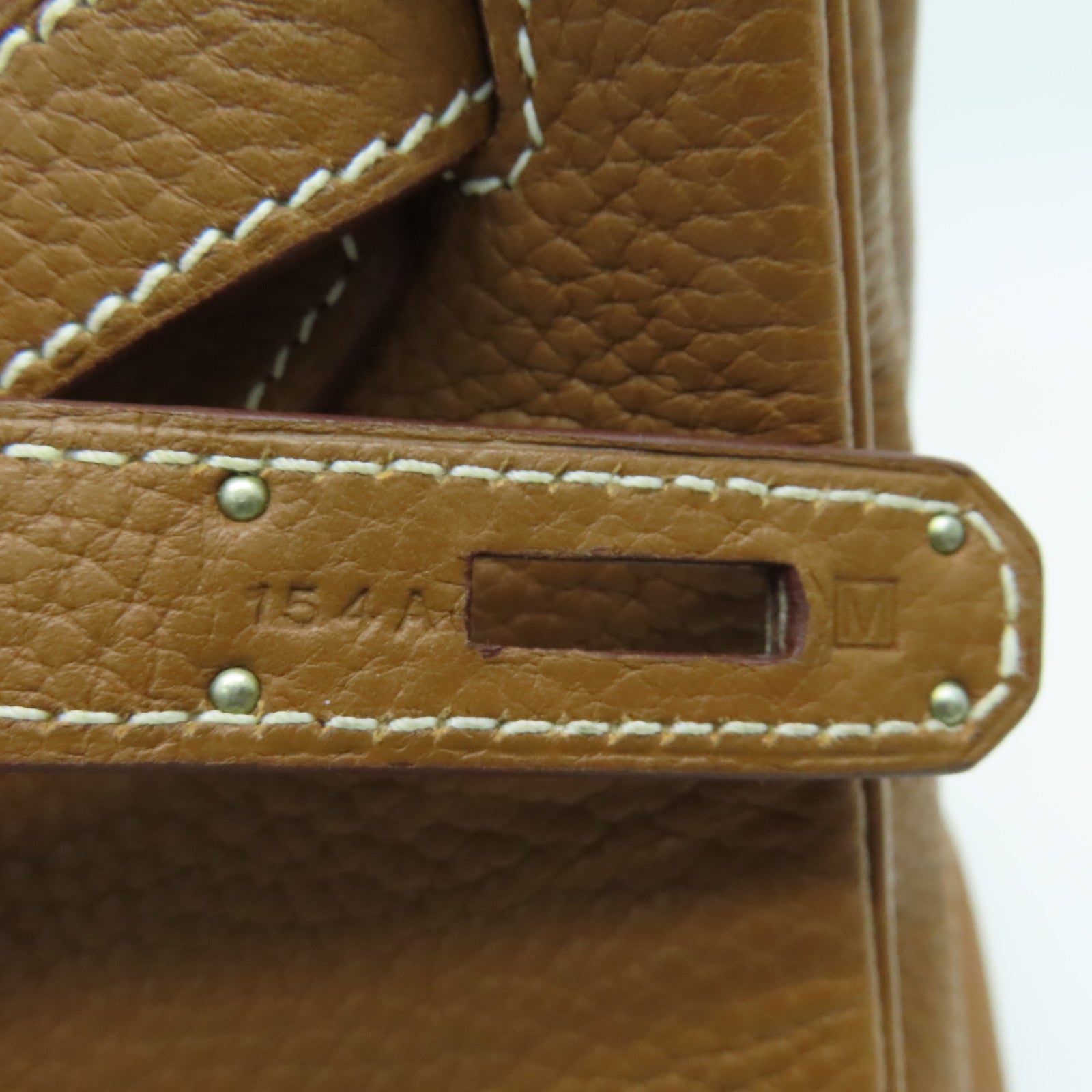 HERMES Clemence Leather Birkin 35 Hand Bag Silver Buckle Hand Bag Gold