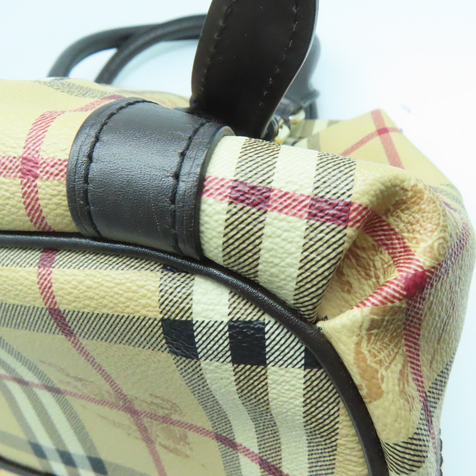 BURBERRY 涂层皮革2way Shoulder Bag金扣手挽肩背两用袋米色啡色