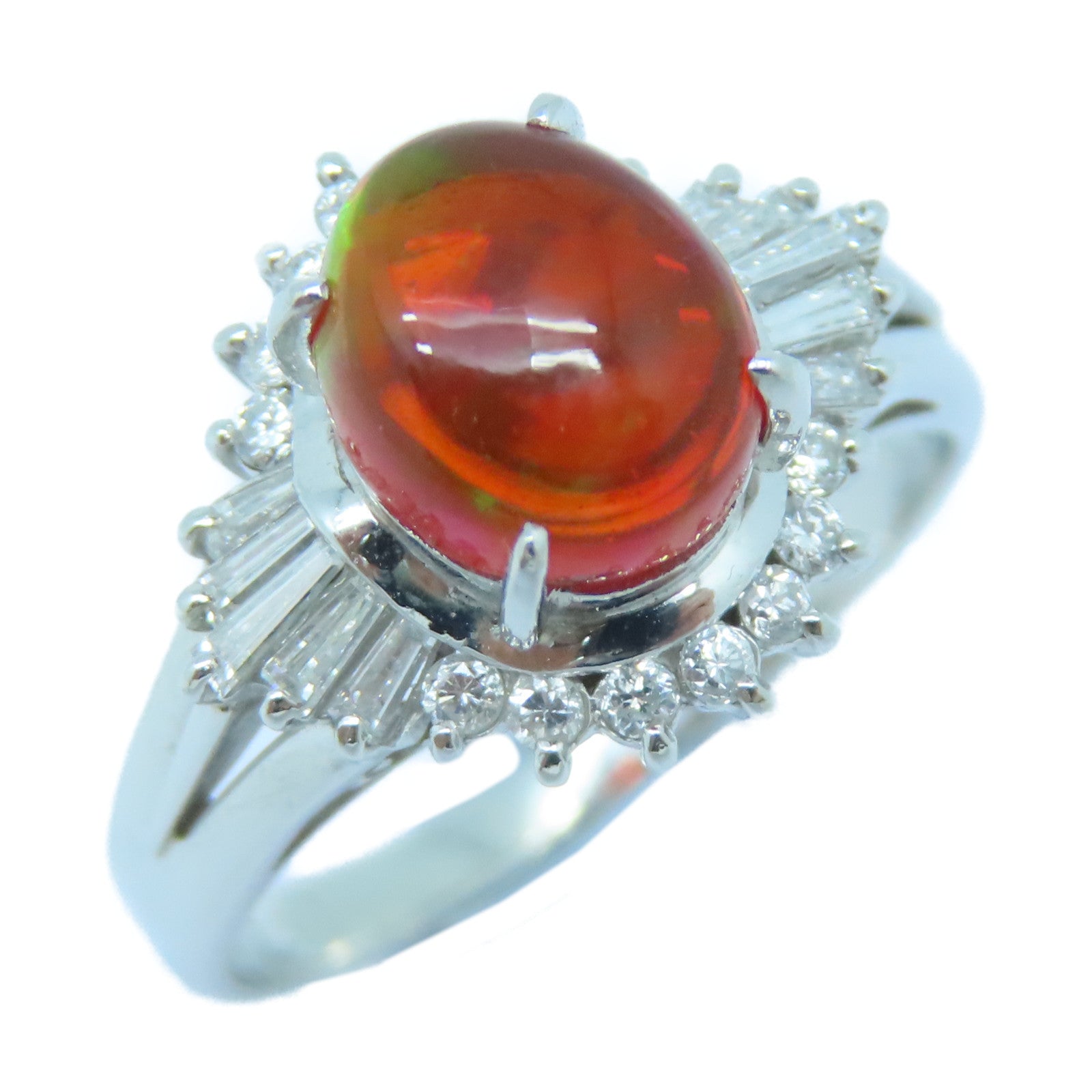 JEWELRY PT900鉑金Opal Ring蛋白石戒指US#7