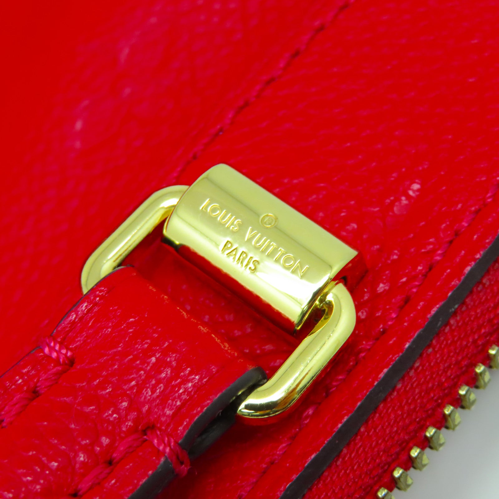 LOUIS VUITTON Monogram Empreinte Bastille MM金扣手挽肩背兩用袋紅色