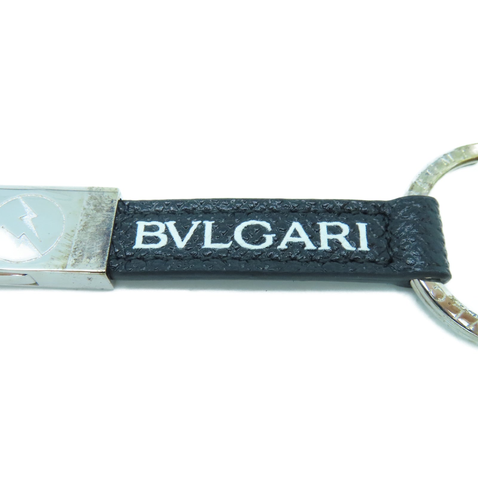 BVLGARI 【激減優惠】不鏽鋼Fragment Key Ring銀扣鎖匙扣銀色/黑色