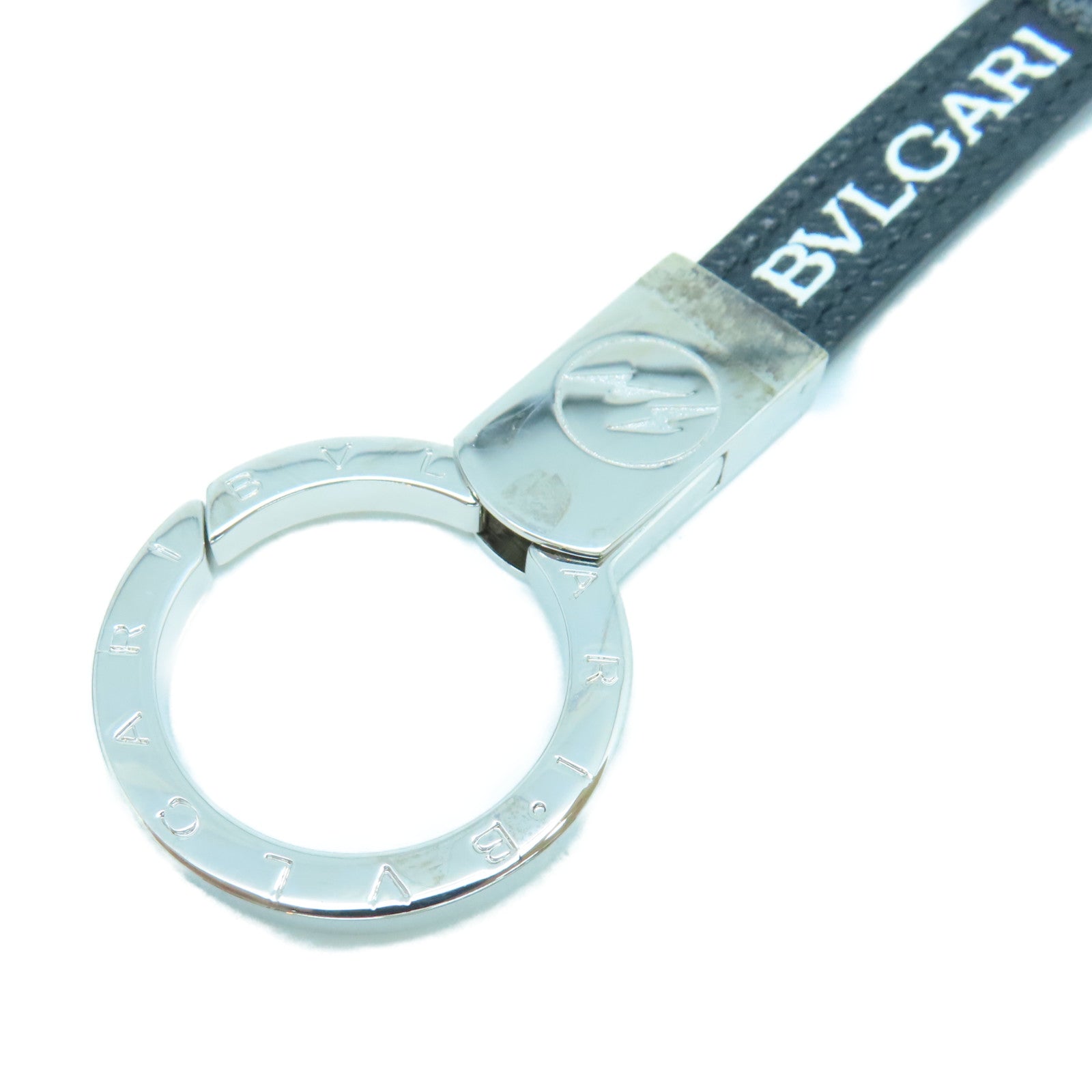 BVLGARI 【激減優惠】不鏽鋼Fragment Key Ring銀扣鎖匙扣銀色/黑色