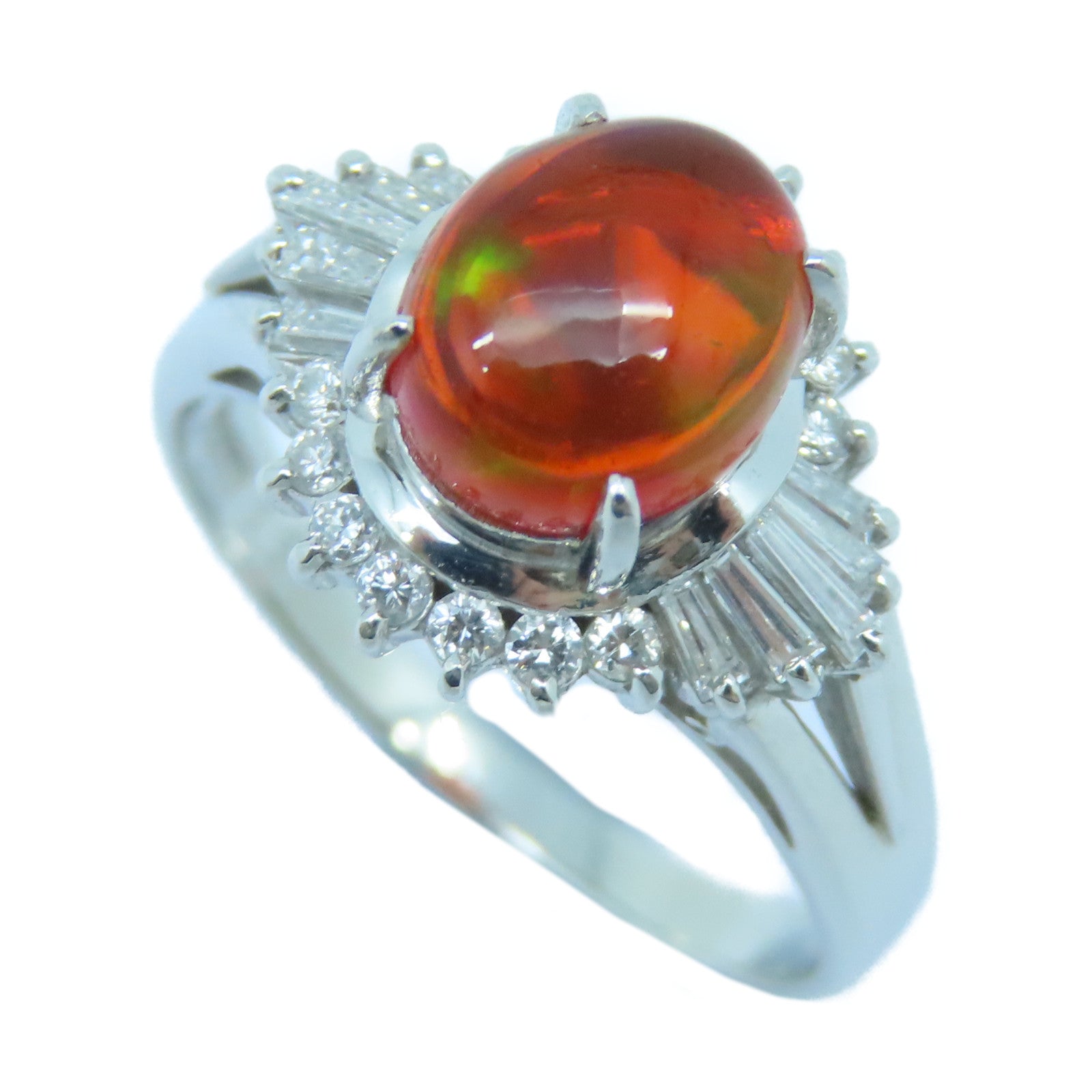 JEWELRY PT900鉑金Opal Ring蛋白石戒指US#7