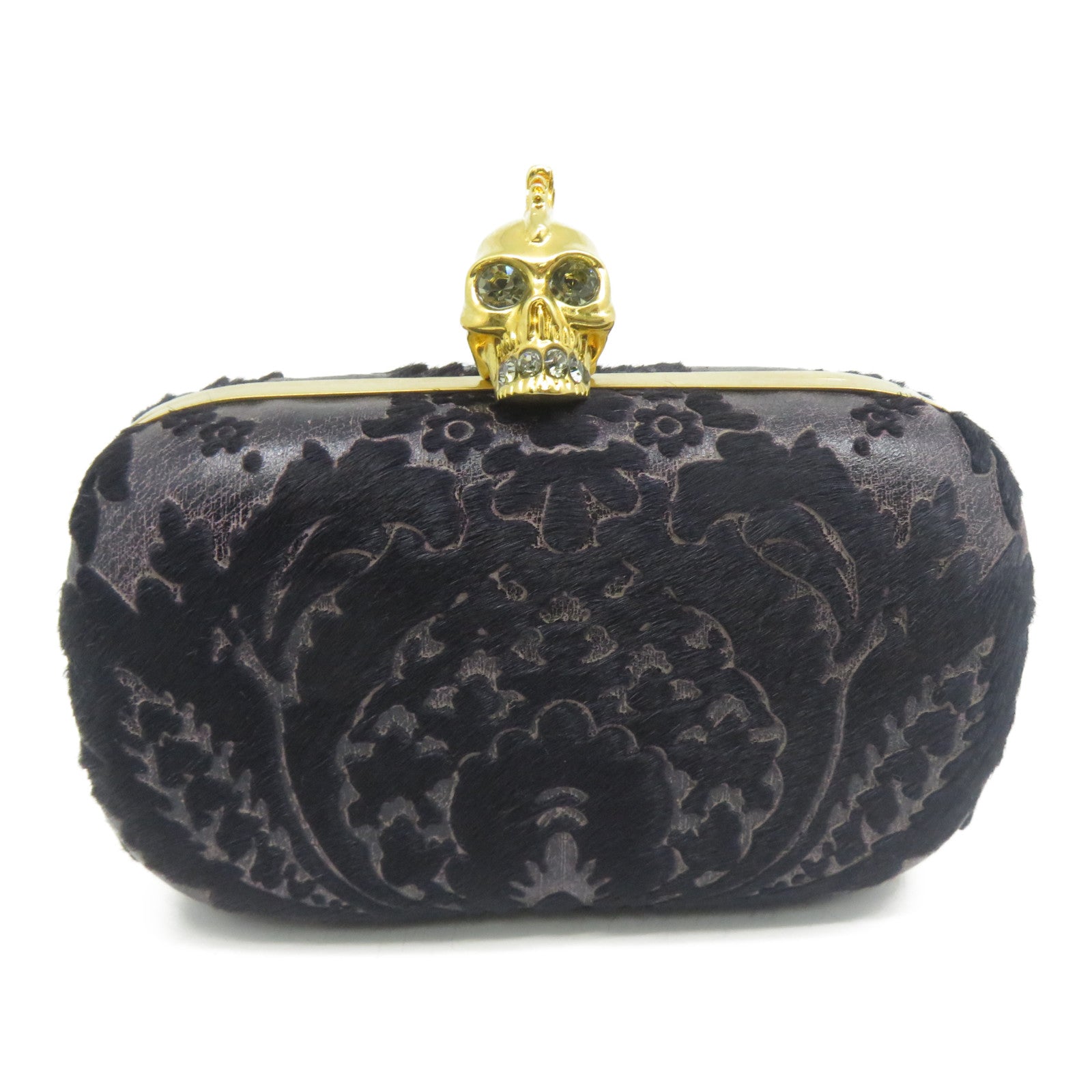 Alexander McQueen 馬毛Clutch Bag金扣手拿包紫色