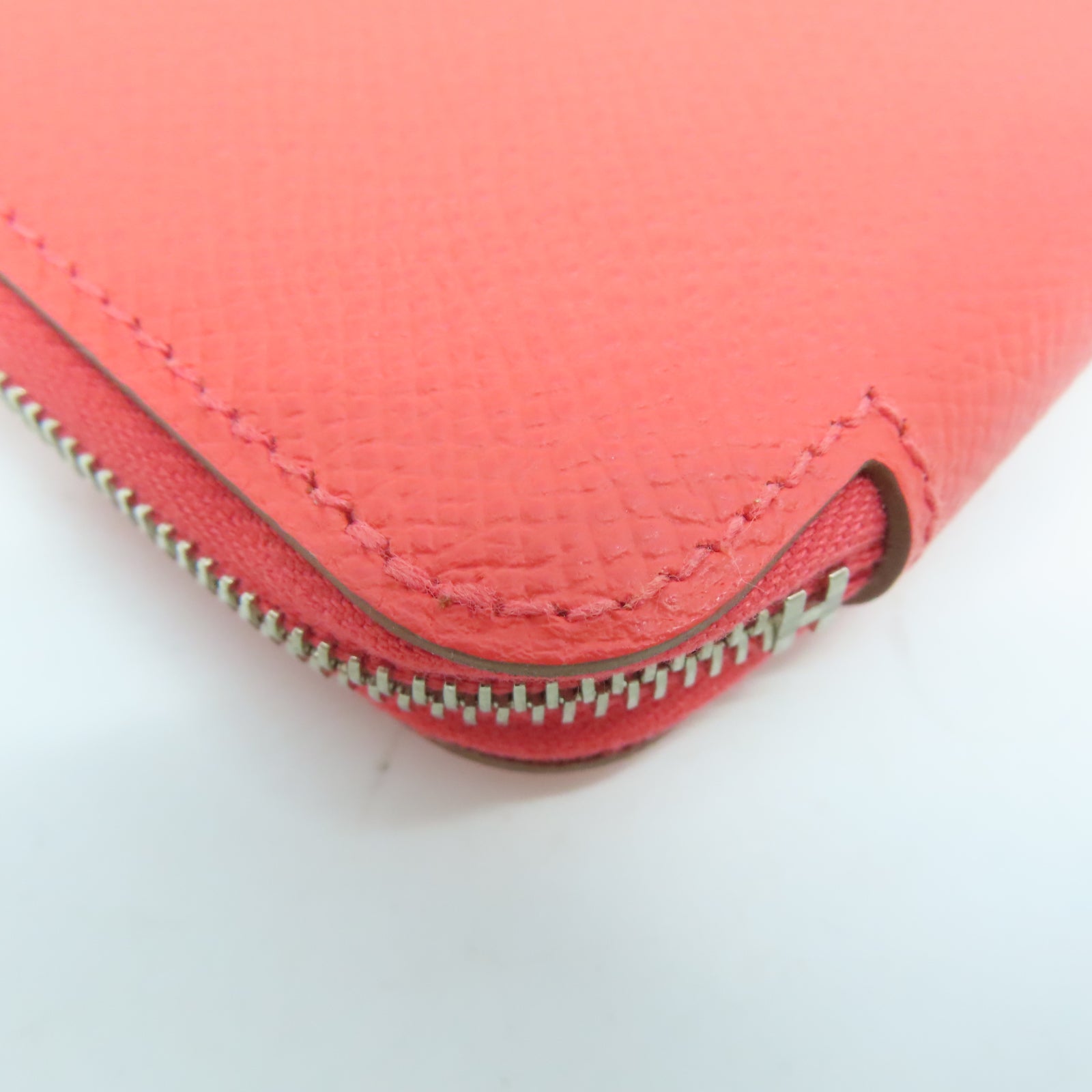 HERMES Epsom皮革Silk'in Coin Purse銀扣零錢包橙色