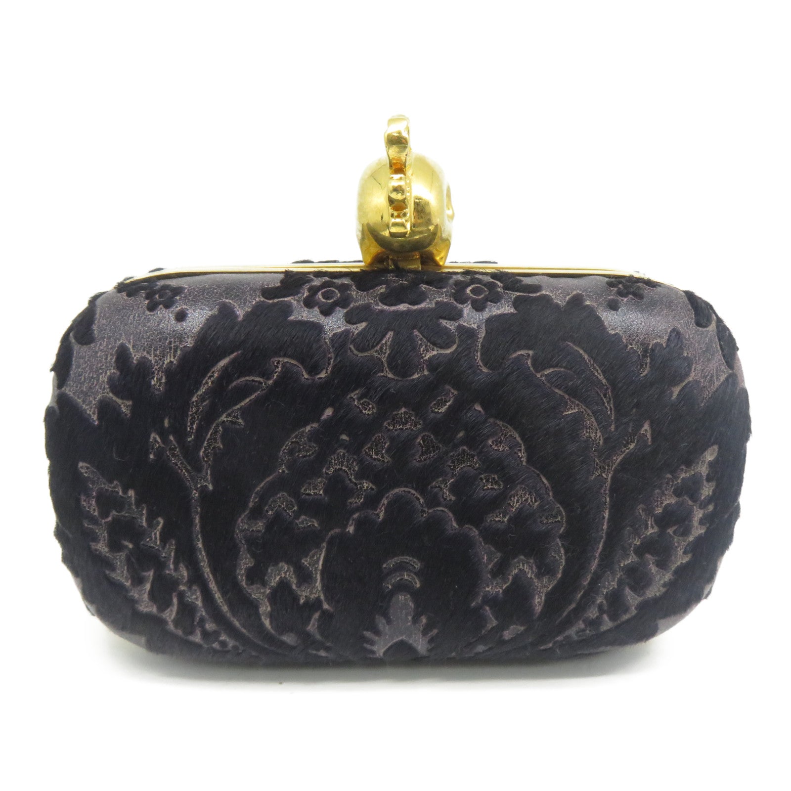 Alexander McQueen 馬毛Clutch Bag金扣手拿包紫色