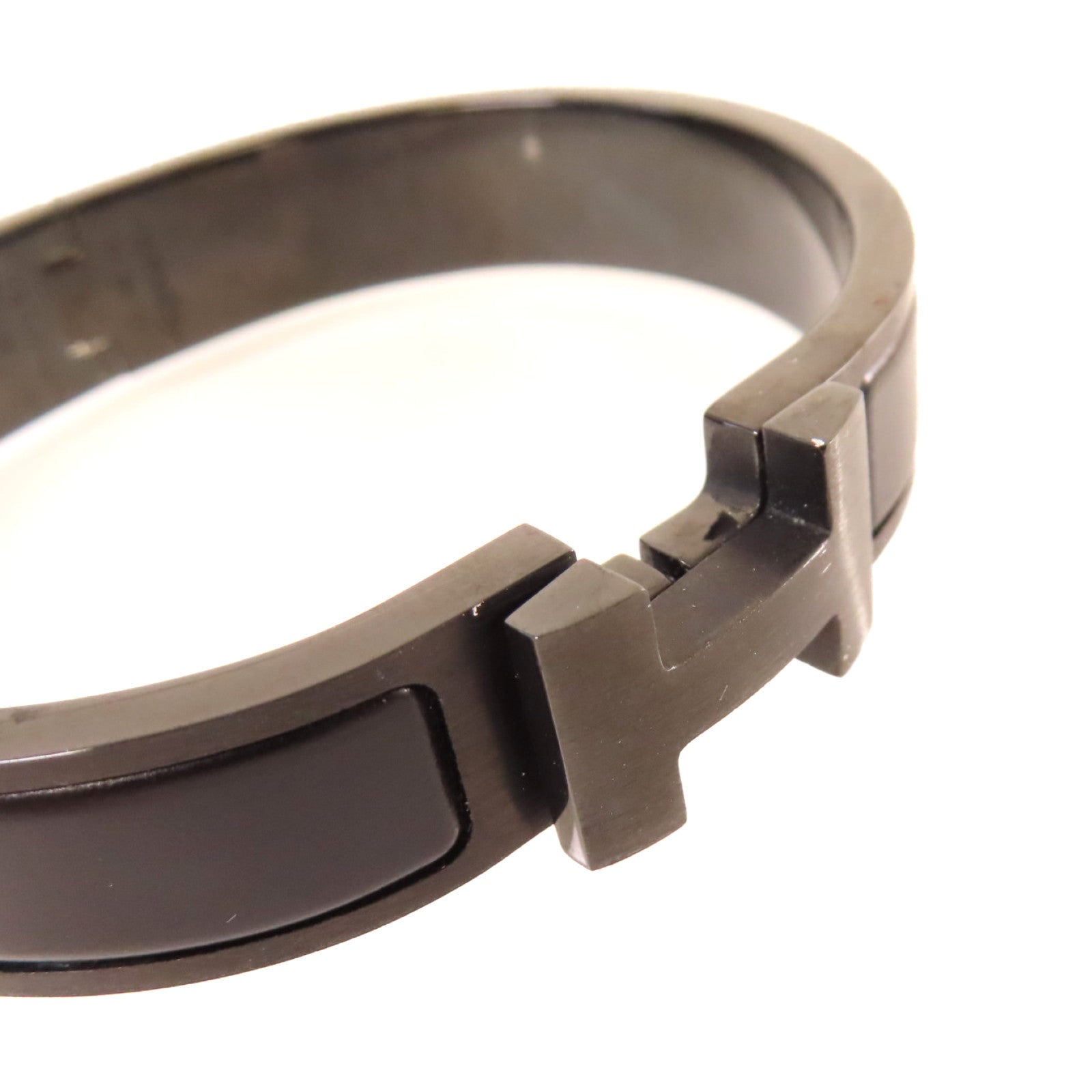 HERMES 金屬Clic HH So Black Bracelet手鐲黑色