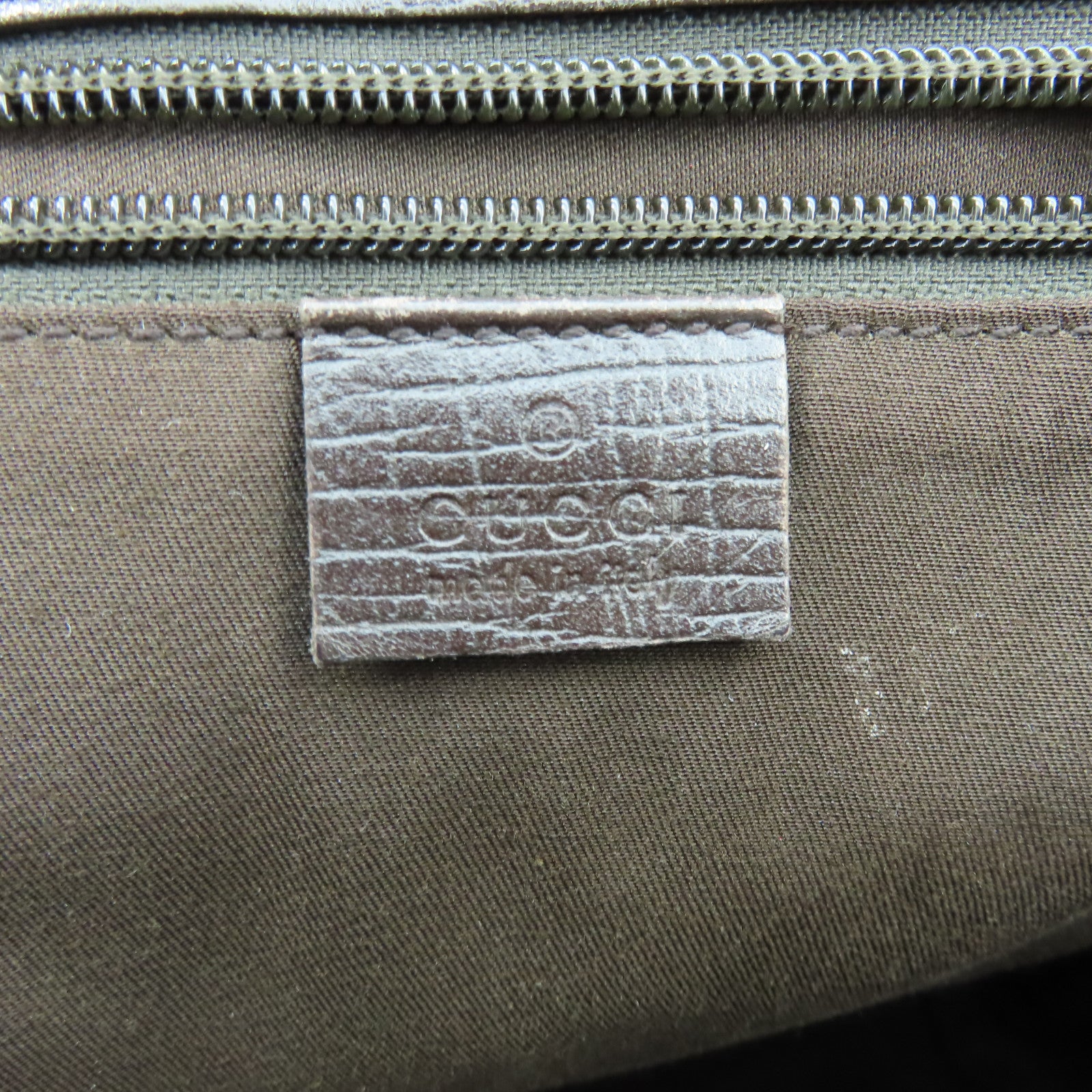GUCCI 塗層帆布Hand Bag銀扣肩背袋啡色