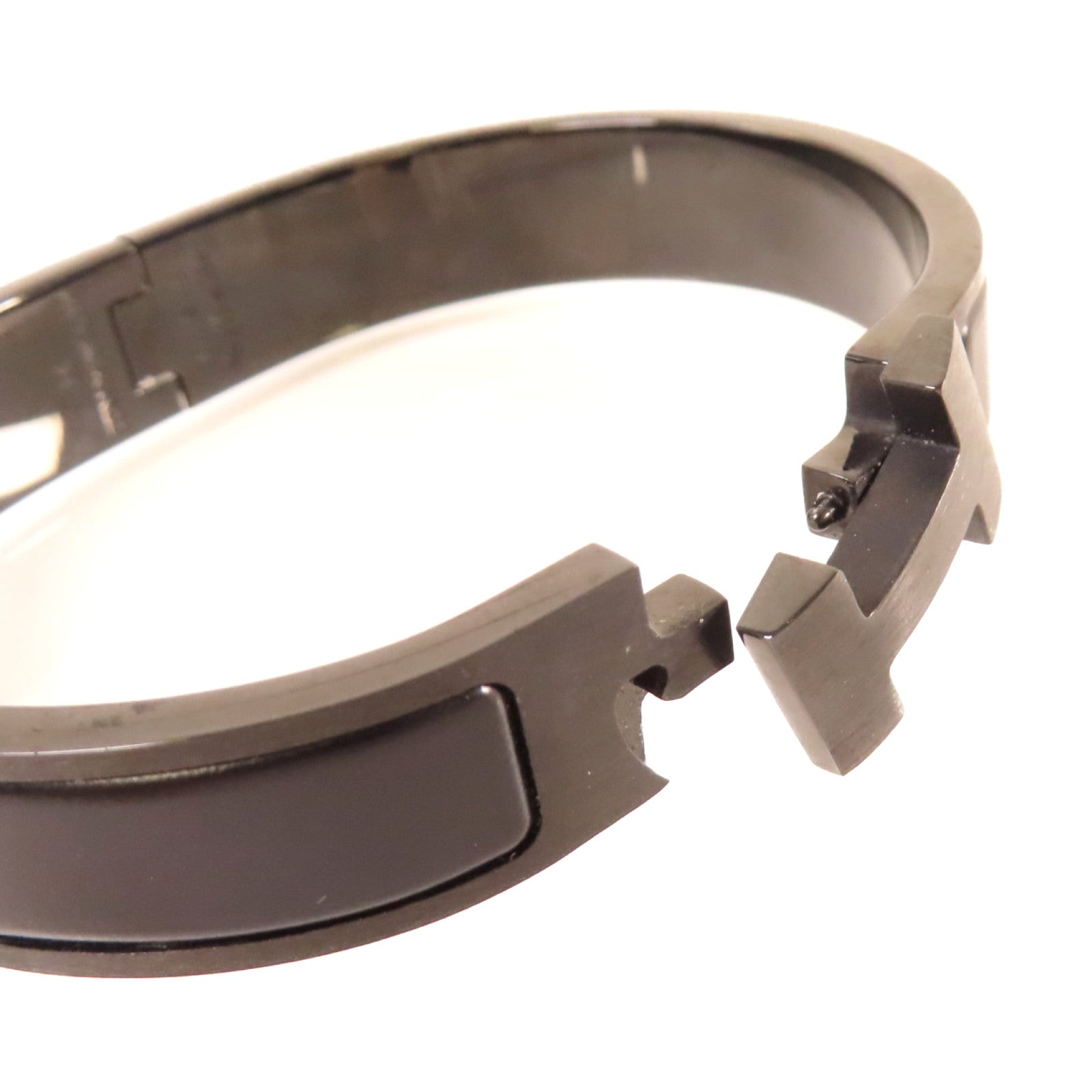 HERMES 金屬Clic HH So Black Bracelet手鐲黑色