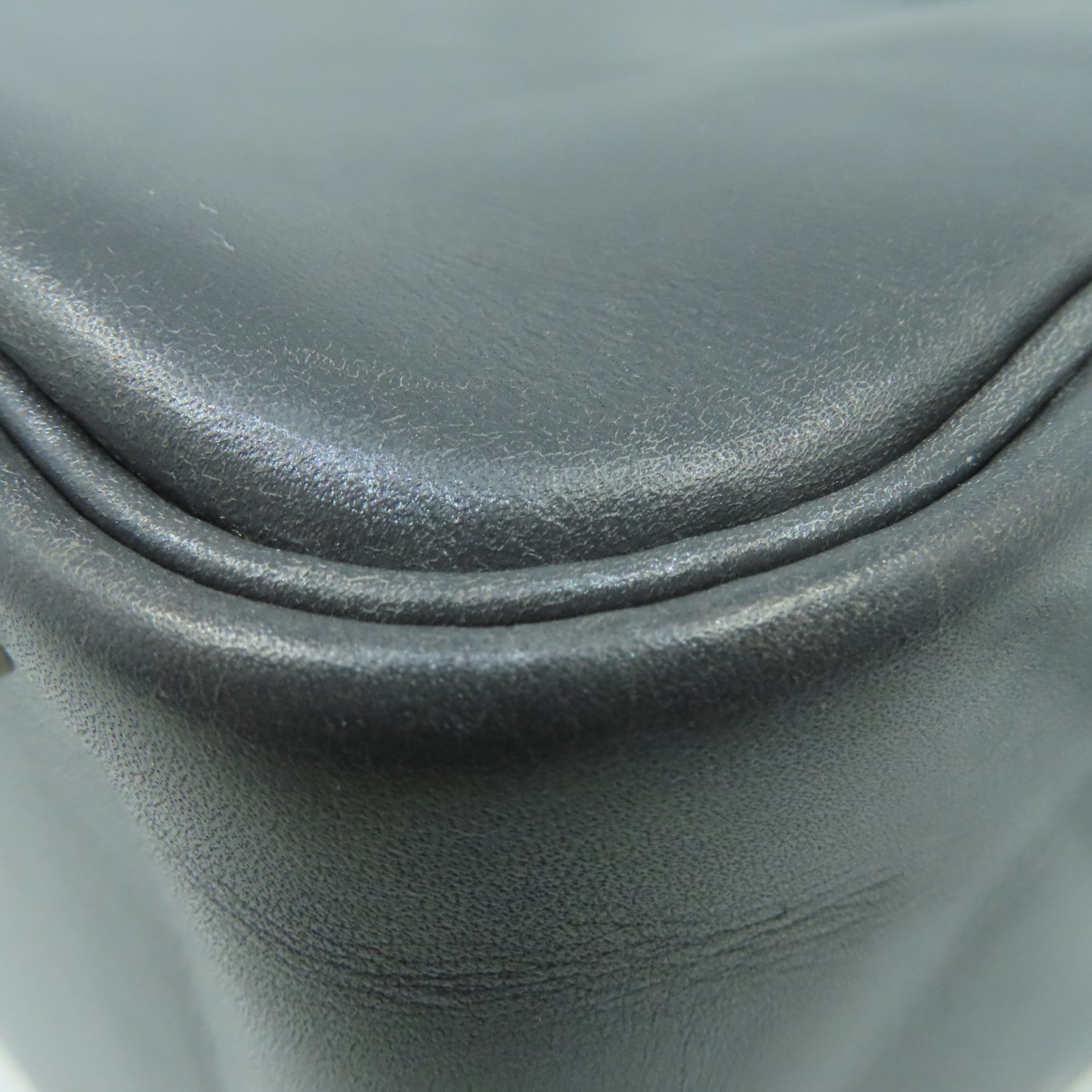 HERMES Box Calf皮革Plume 32Hand Bag银扣手挽袋Graphite灰色