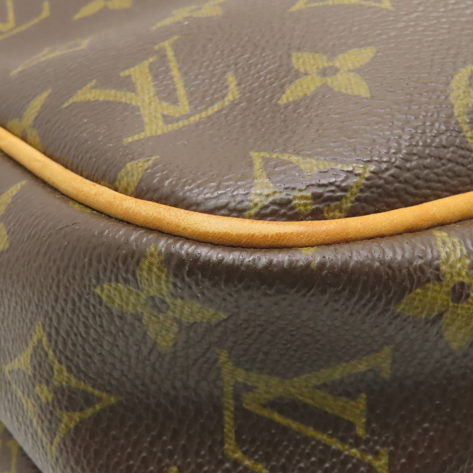 LOUIS VUITTON Monogram Reporter GM金扣肩背袋棕色