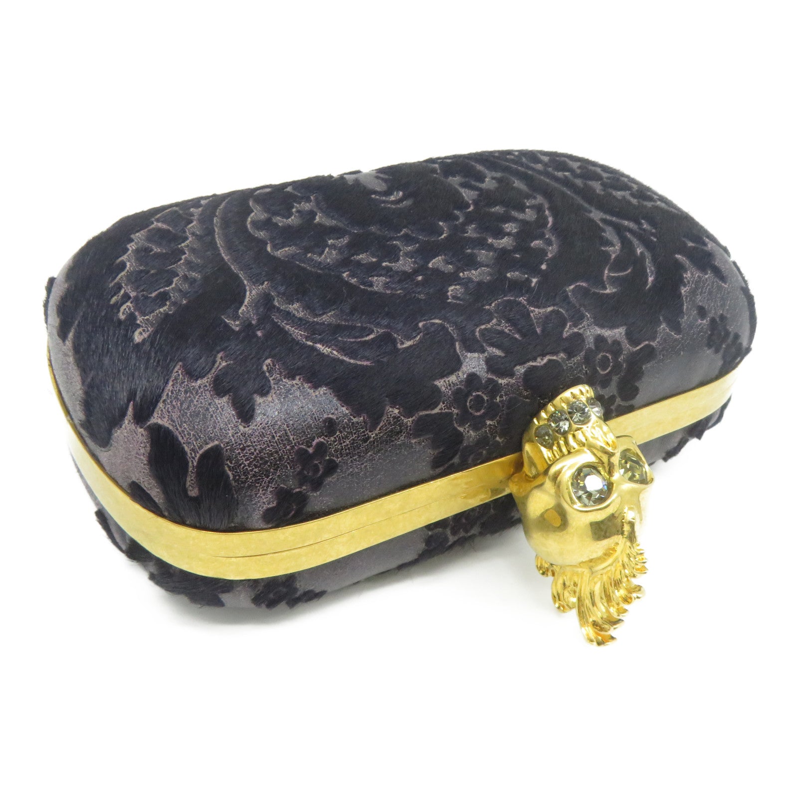Alexander McQueen 馬毛Clutch Bag金扣手拿包紫色