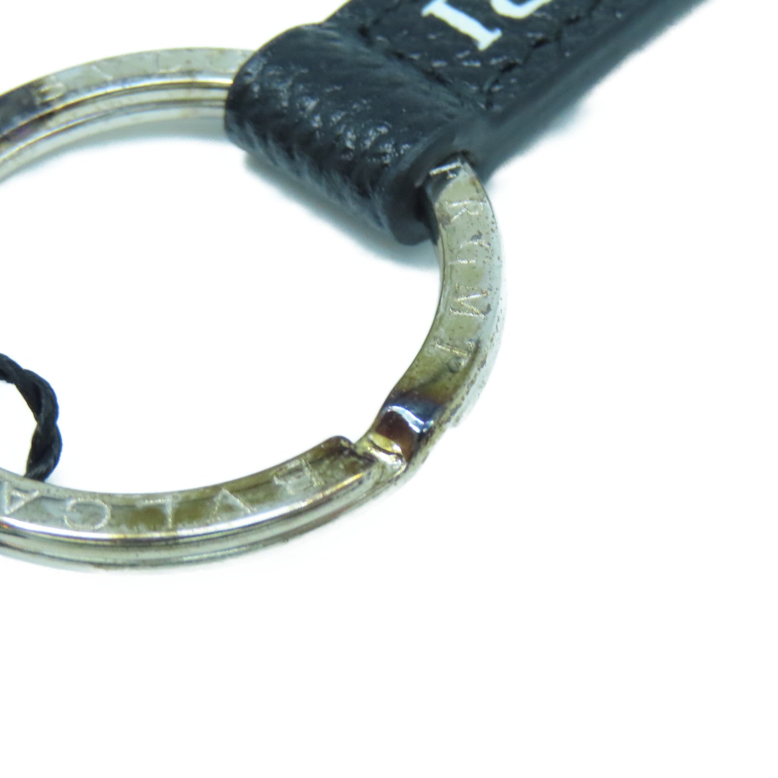 BVLGARI 【激減優惠】不鏽鋼Fragment Key Ring銀扣鎖匙扣銀色/黑色