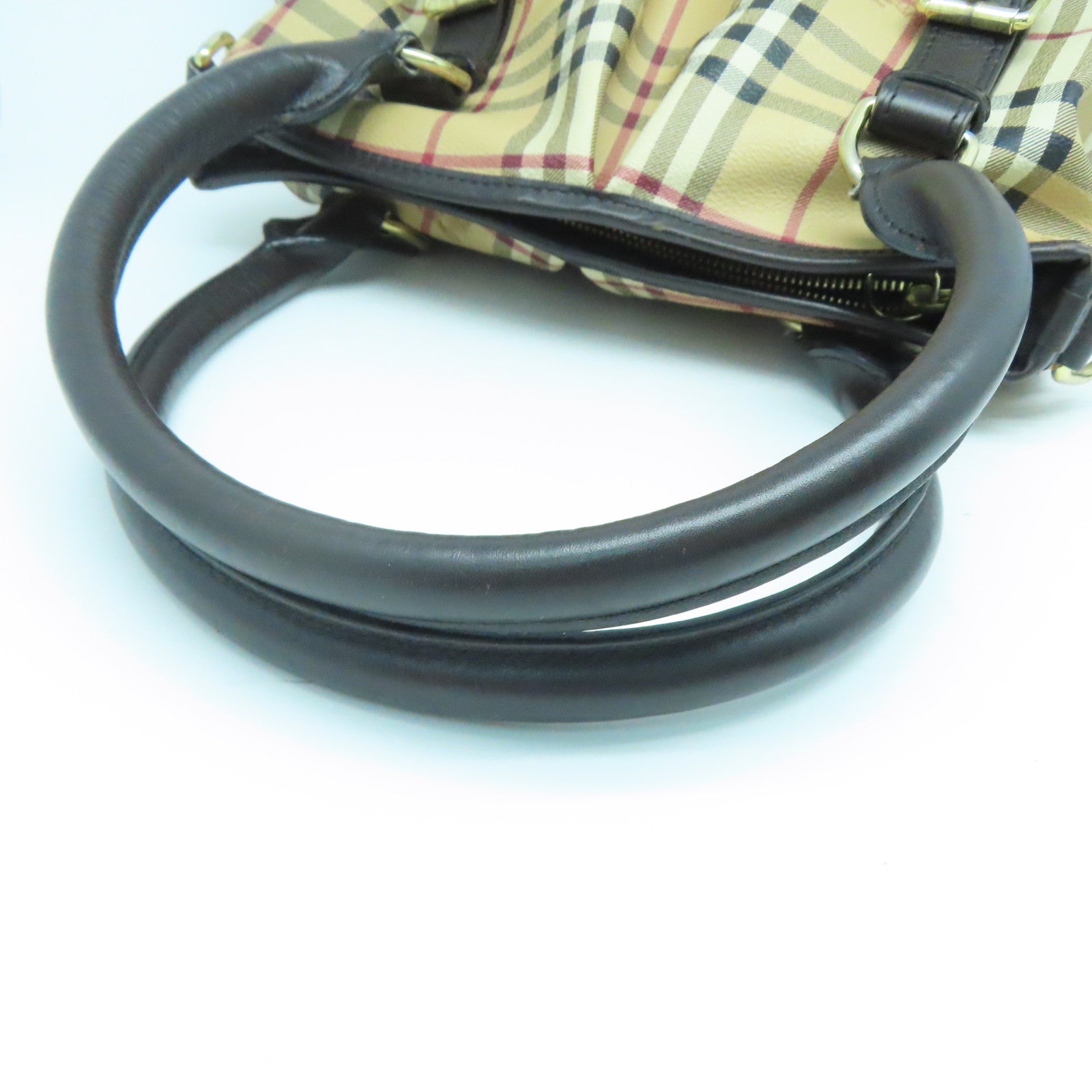 BURBERRY 涂层皮革2way Shoulder Bag金扣手挽肩背两用袋米色啡色
