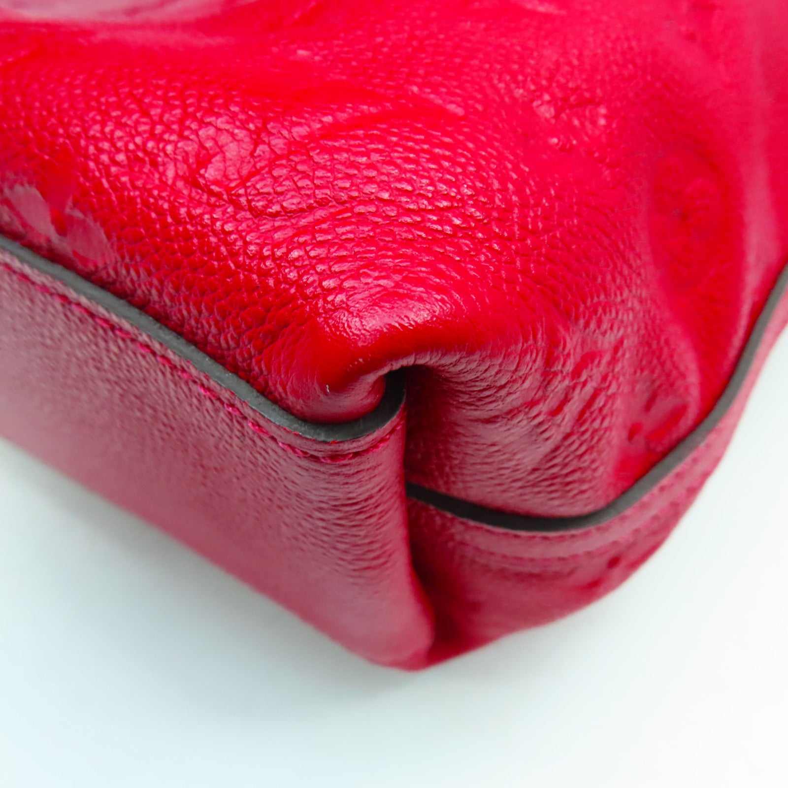 LOUIS VUITTON Monogram Empreinte Bastille MM金扣手挽肩背兩用袋紅色