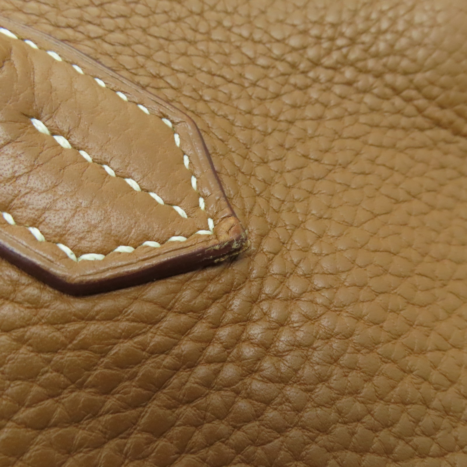 HERMES Clemence Leather Birkin 35 Hand Bag Silver Buckle Hand Bag Gold