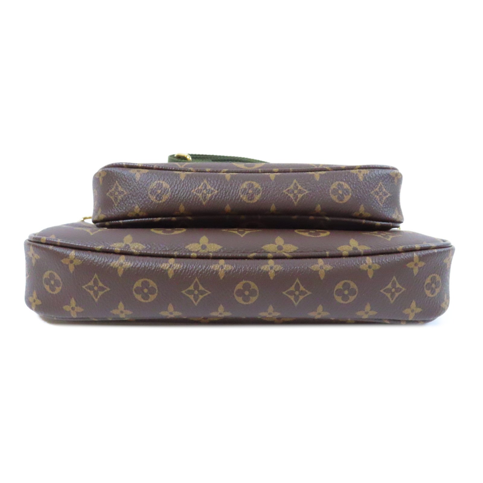 LOUIS VUITTON Monogram Mutti Pochette Accessories金扣手挽肩背兩用袋啡色