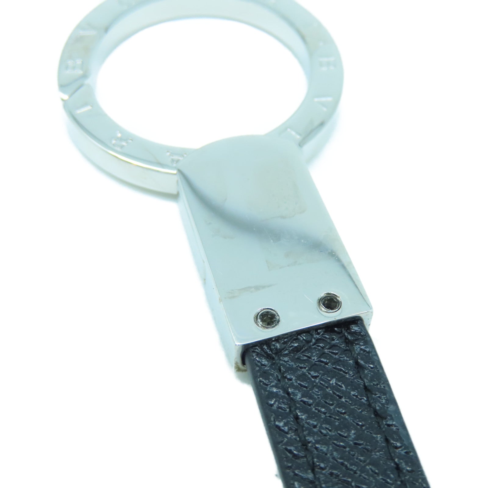 BVLGARI 【激減優惠】不鏽鋼Fragment Key Ring銀扣鎖匙扣銀色/黑色