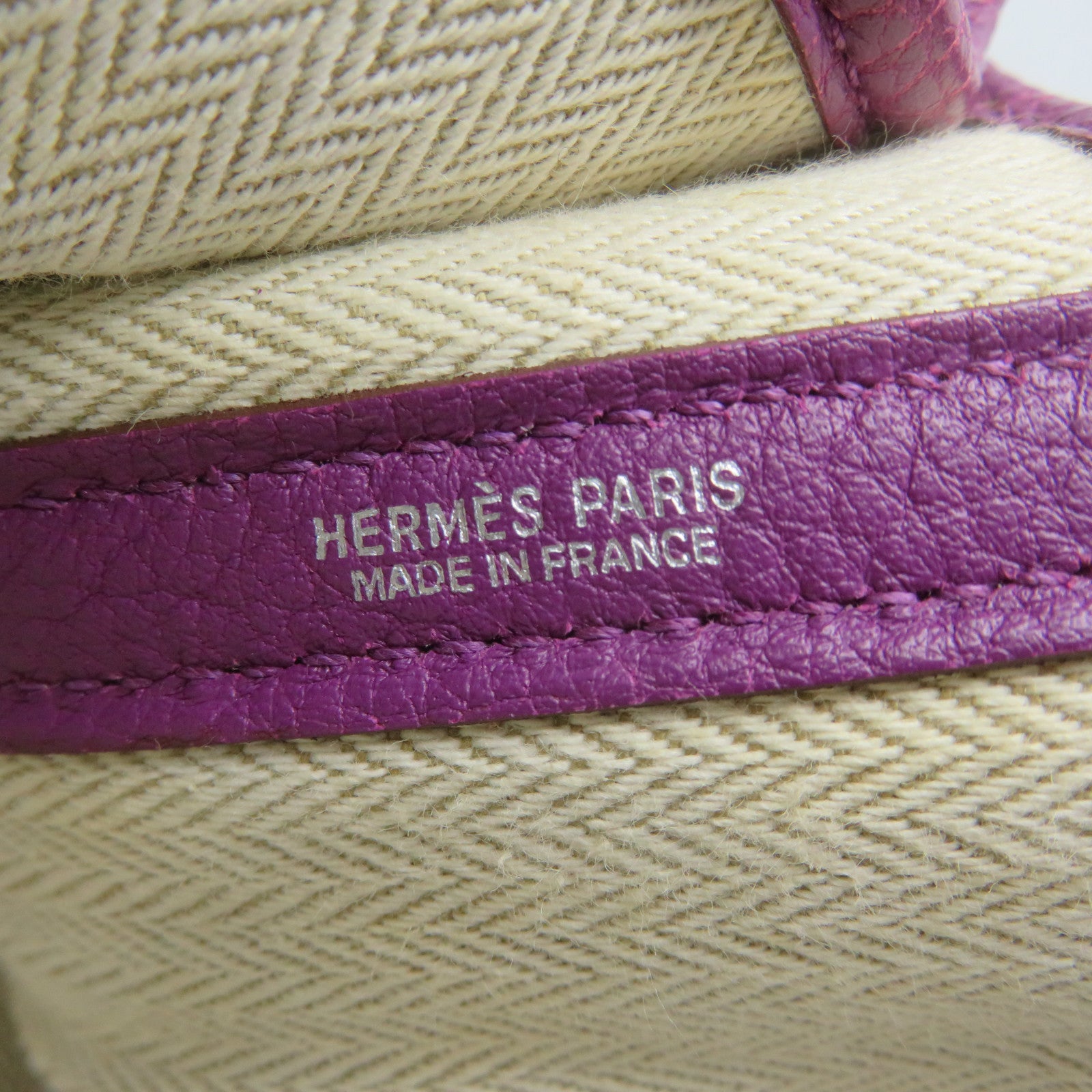 HERMES Negonda皮革GardenParty PM銀扣手挽袋海葵紫色