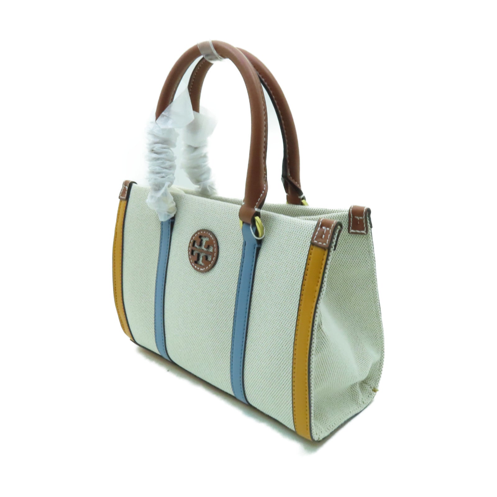 Tory Burch 帆布2way Shoulder Bag金扣手挽肩背兩用袋棕色