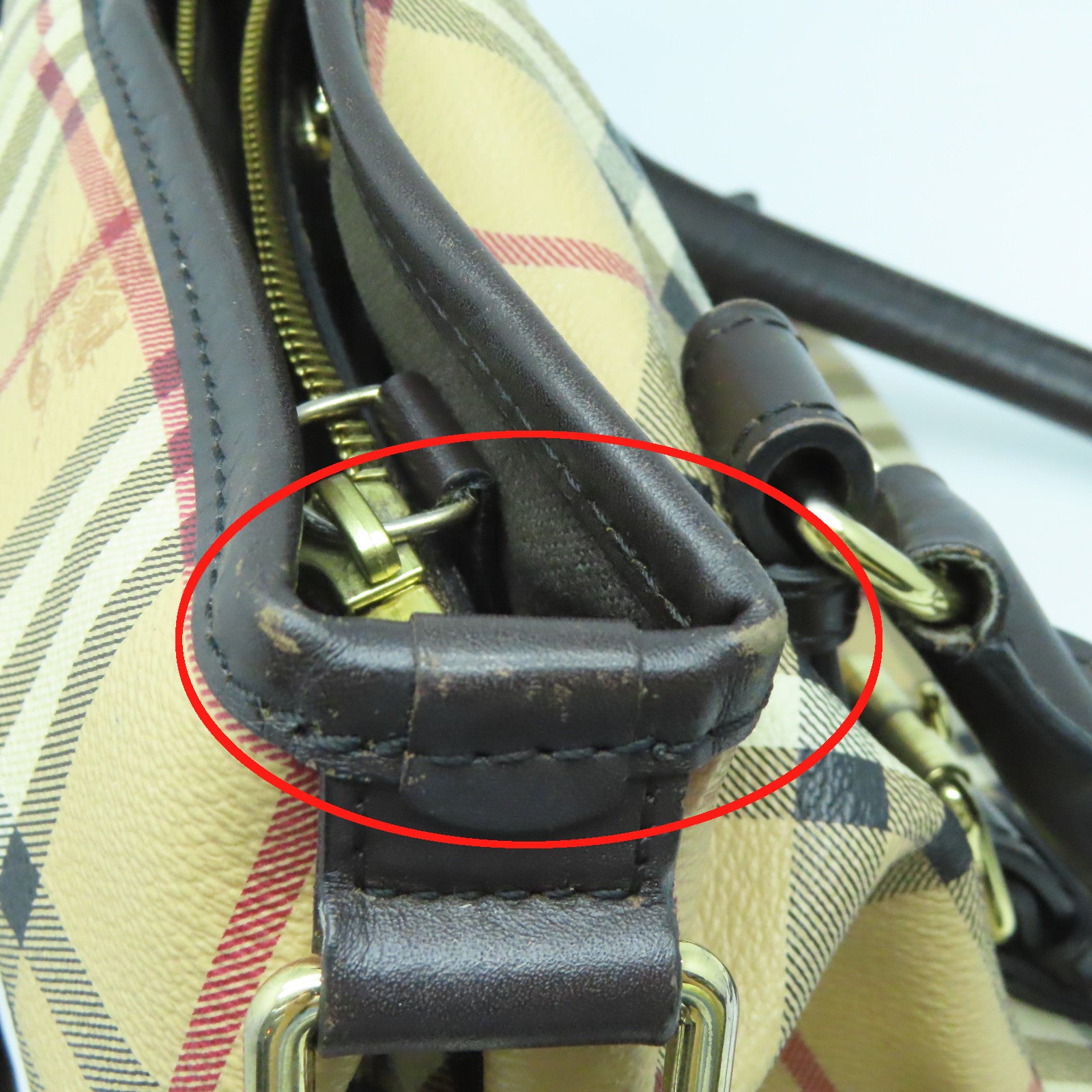 BURBERRY 涂层皮革2way Shoulder Bag金扣手挽肩背两用袋米色啡色