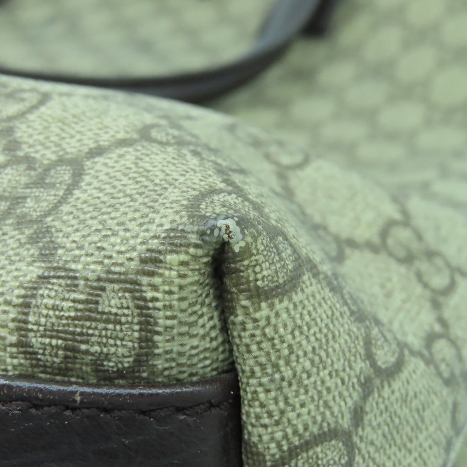 GUCCI 塗層帆布Hand Bag銀扣肩背袋啡色