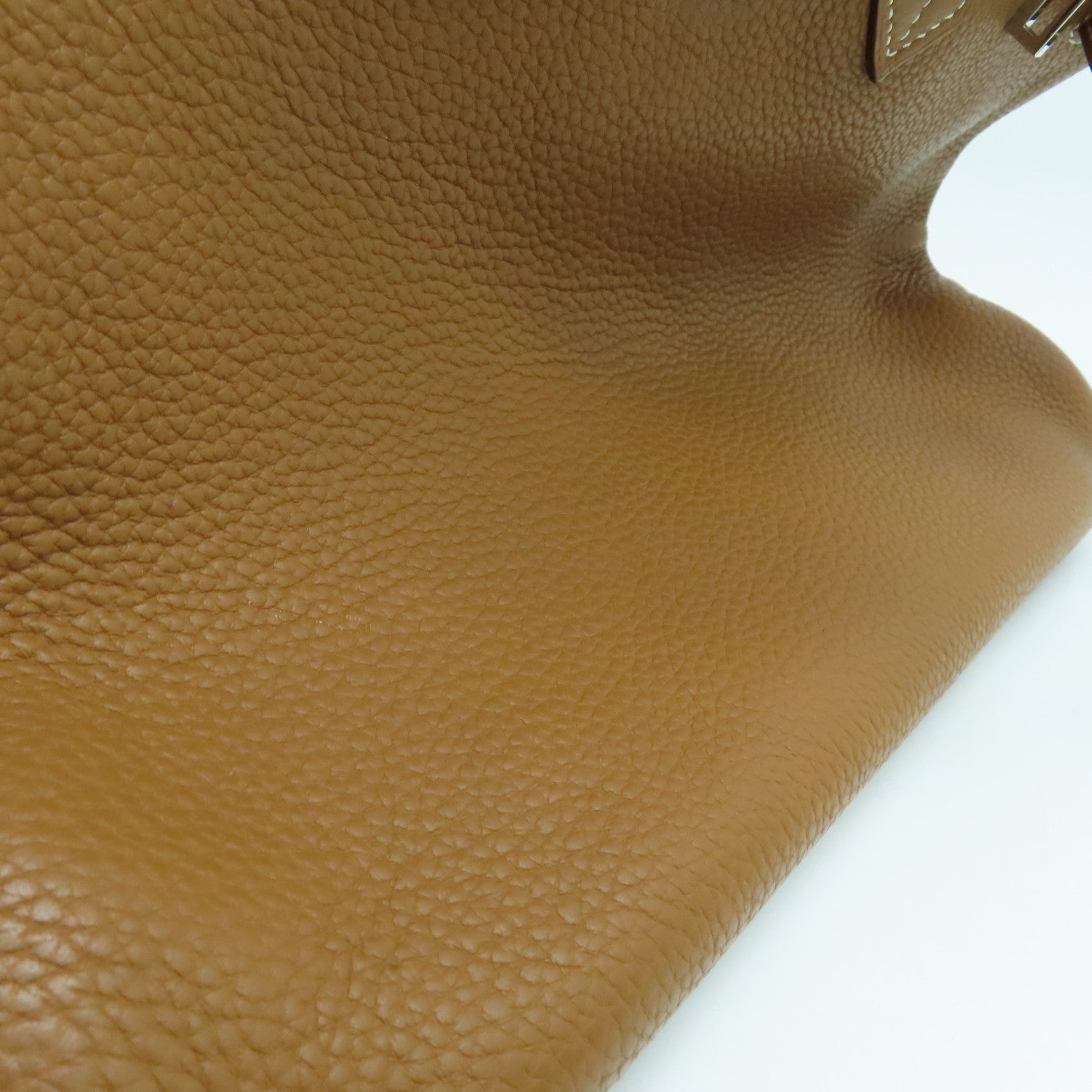 HERMES Clemence Leather Birkin 35 Hand Bag Silver Buckle Hand Bag Gold